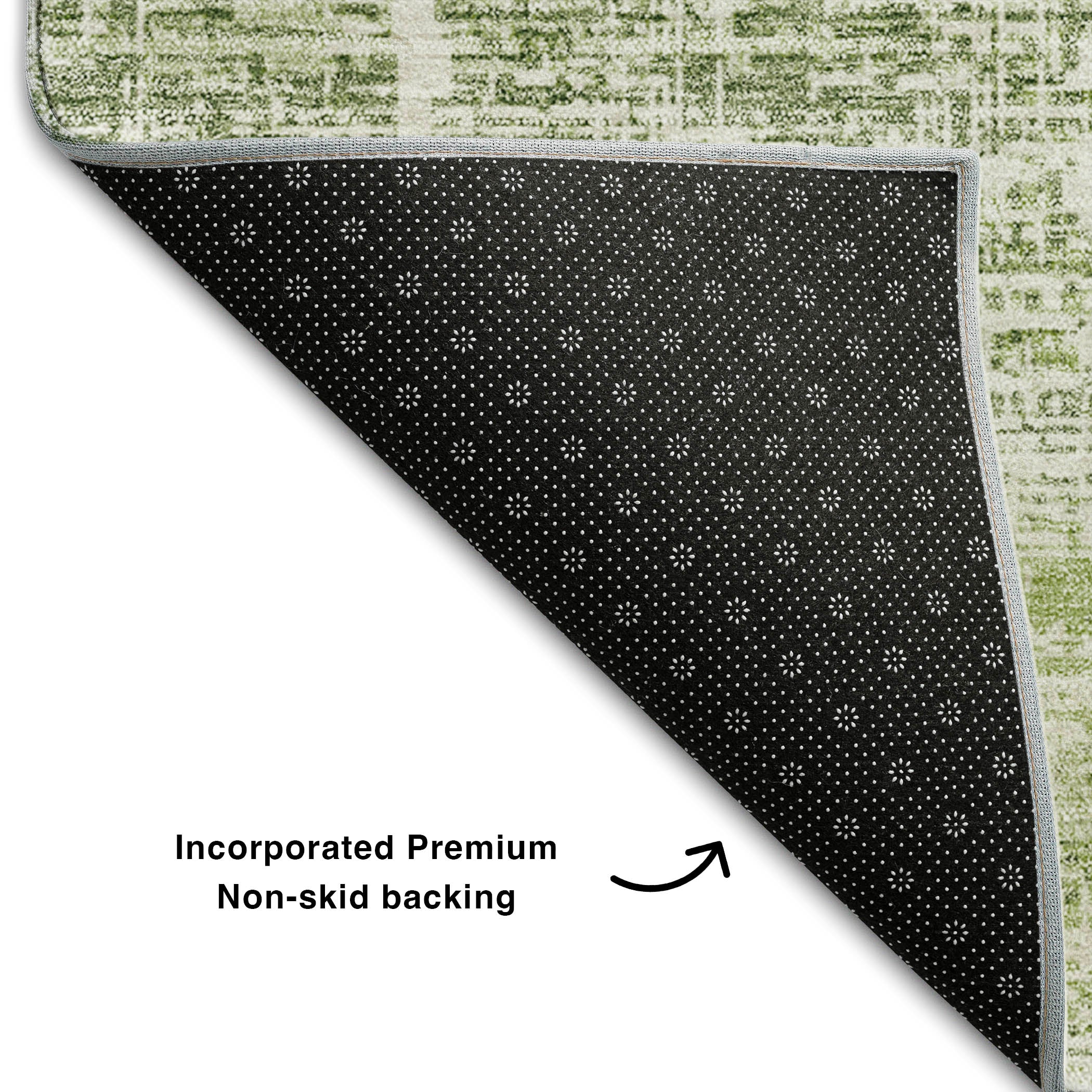 Havana Machine Washable Transitional Aloe Green Rug 1'8" x 2'6" #shape_Rectangle