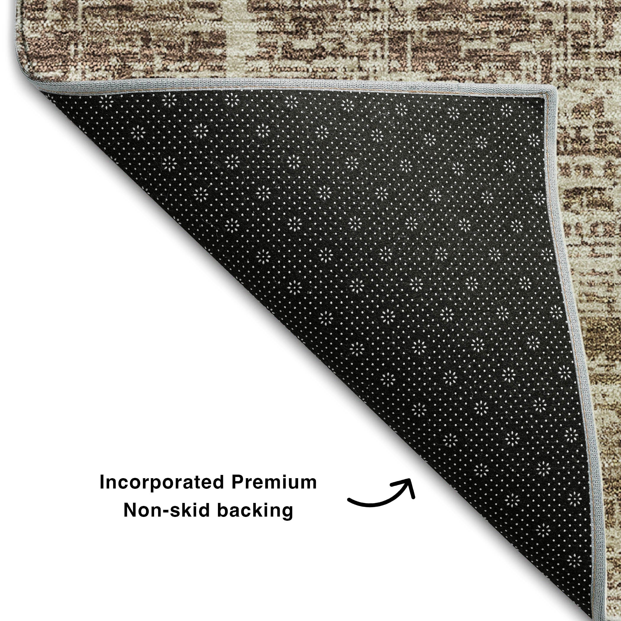 Havana Machine Washable Transitional Brown Rug 1'8" x 2'6" #shape_Rectangle
