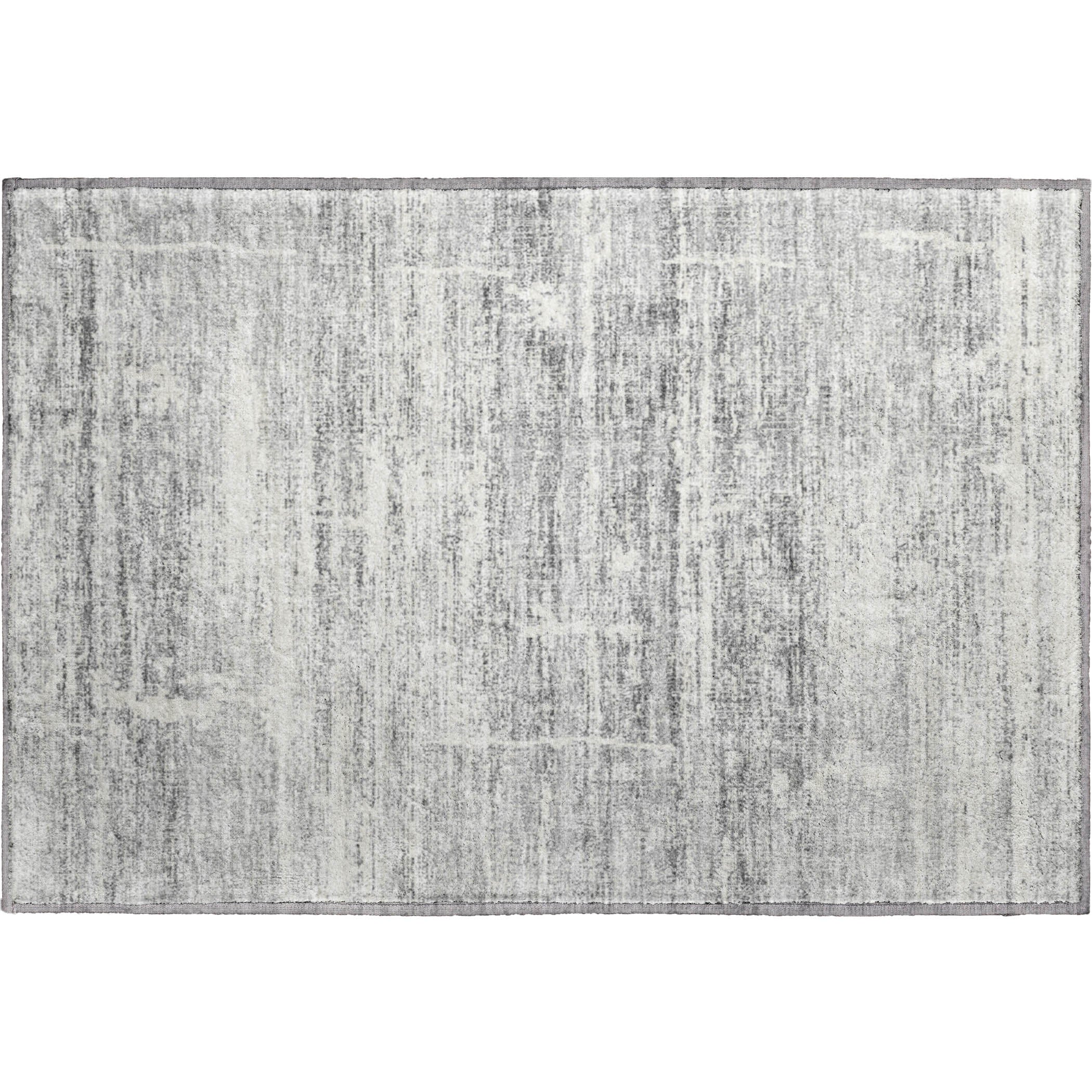 Havana Machine Washable Transitional Silver Gray Rug 1'8" x 2'6" #shape_Rectangle