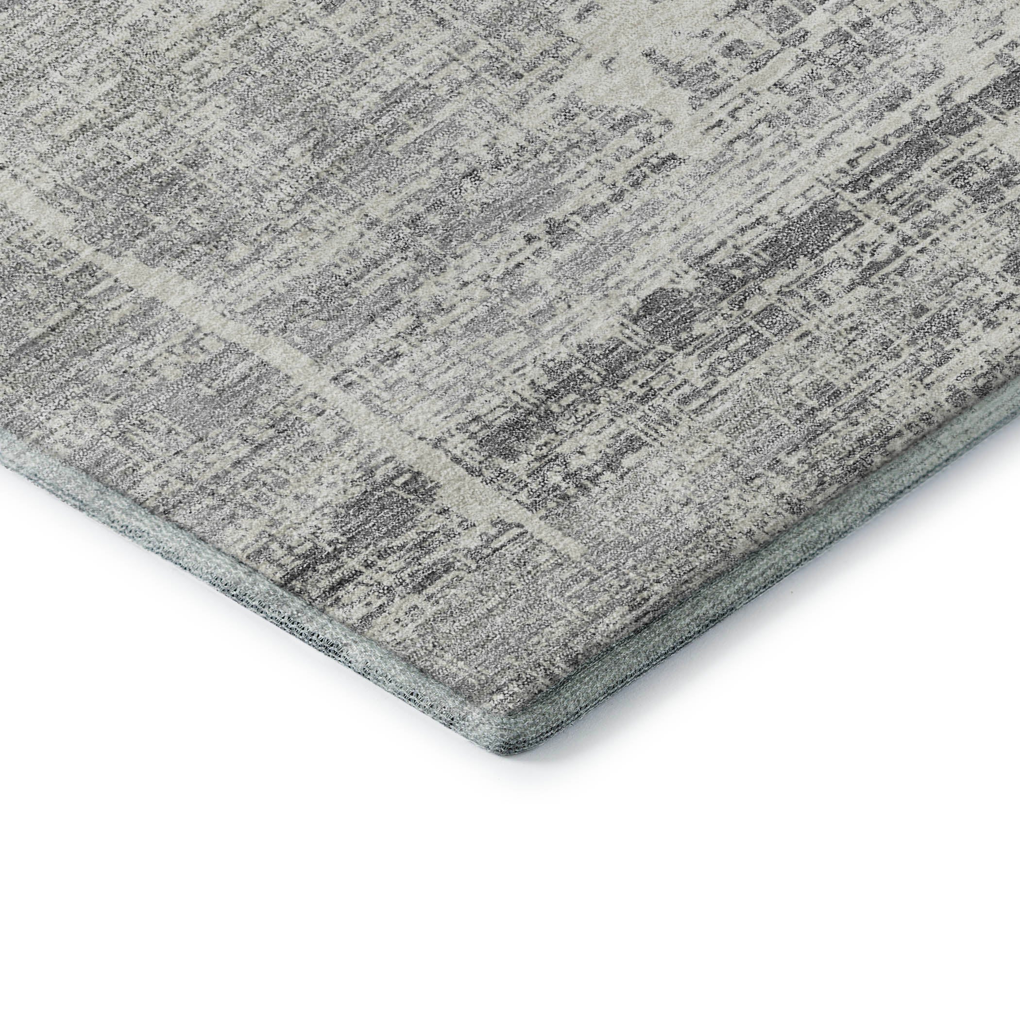 Havana Machine Washable Transitional Silver Gray Rug 1'8" x 2'6" #shape_Rectangle