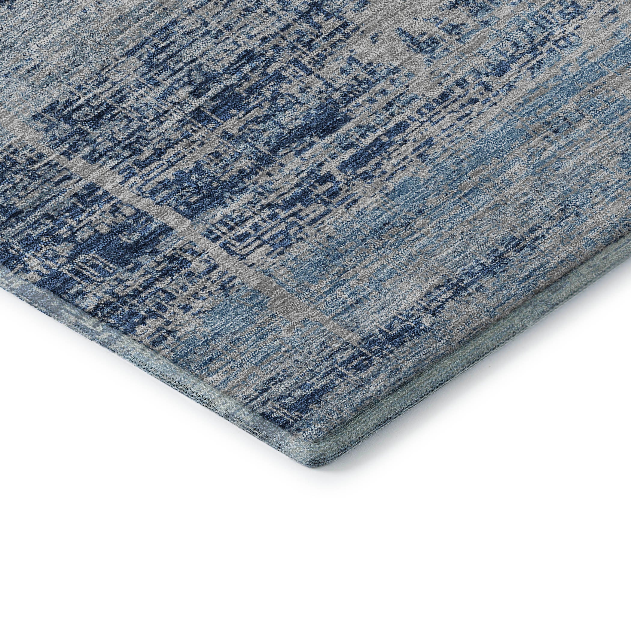 Havana Machine Washable Transitional Sky Blue Rug 1'8" x 2'6" #shape_Rectangle