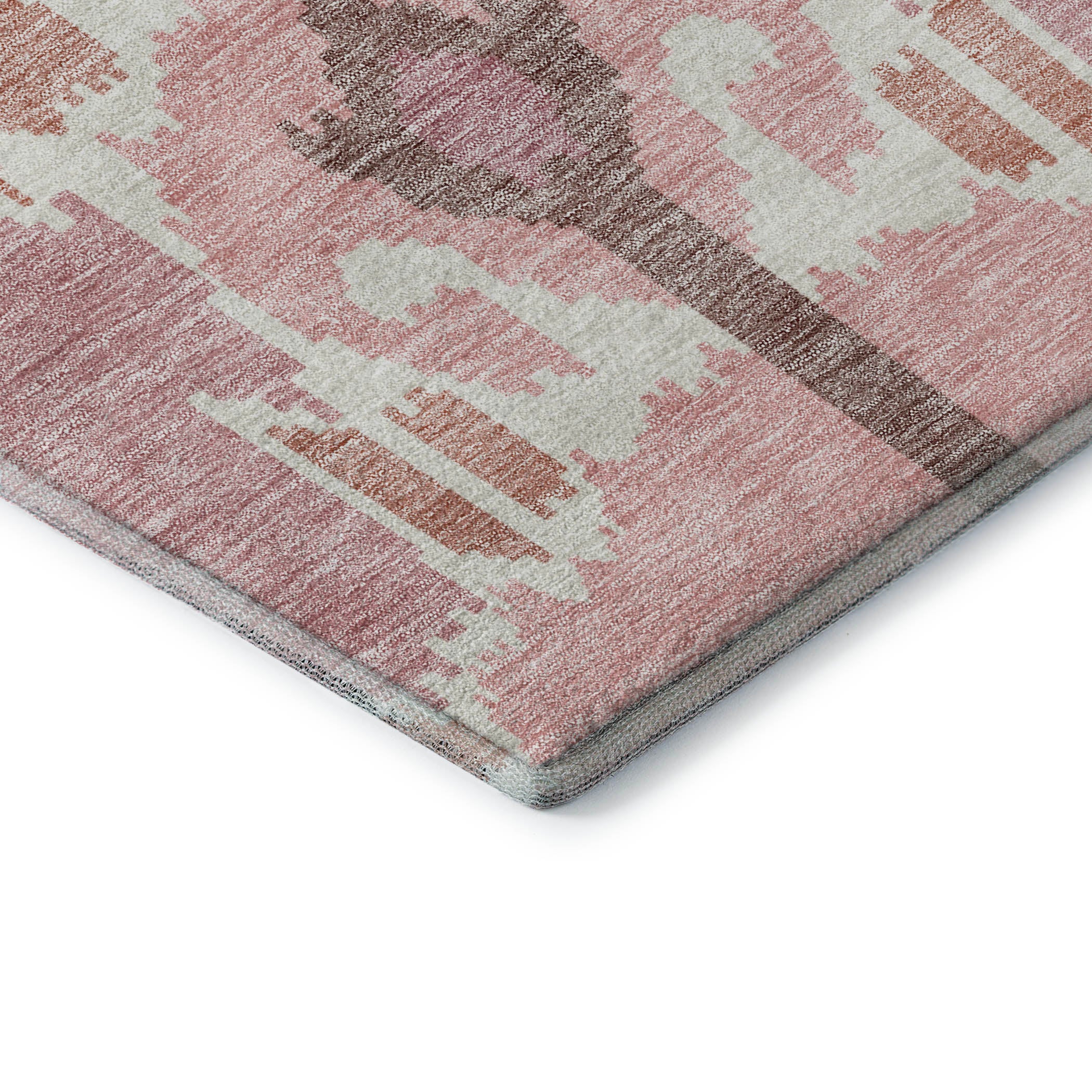 Mdina Machine Washable Transitional Blush Pink Rug 1'8" x 2'6" #shape_Rectangle