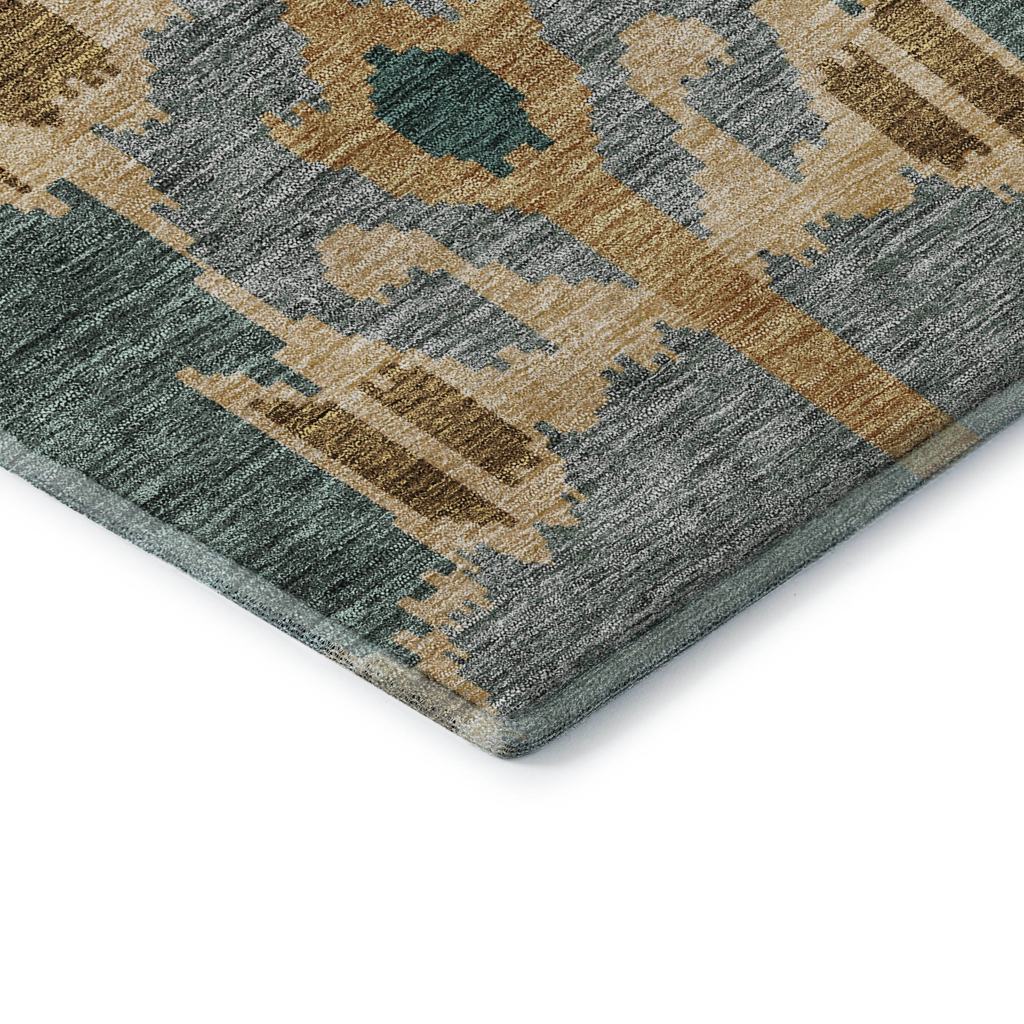 Mdina Machine Washable Transitional Cactus Green Rug 1'8" x 2'6" #shape_Rectangle