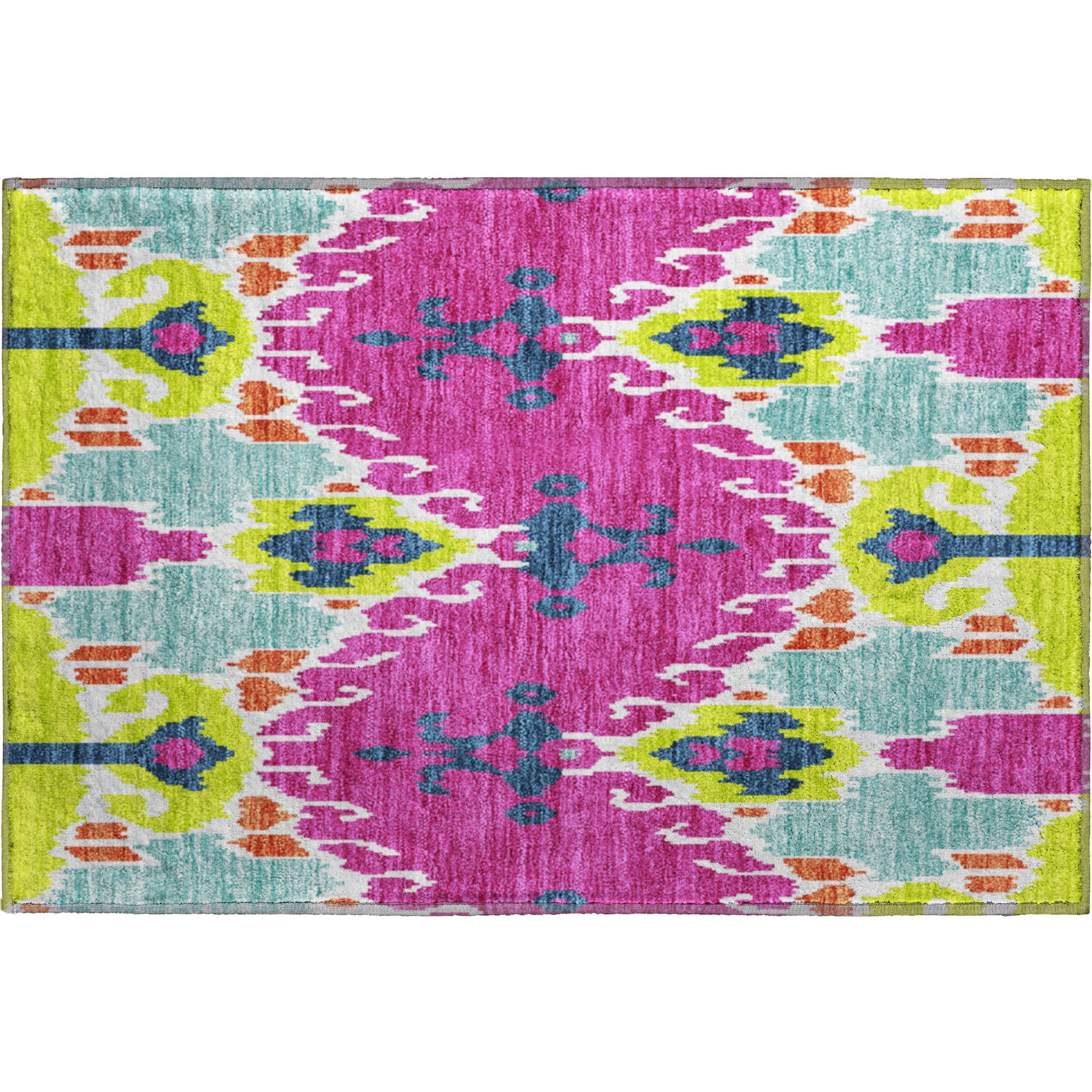 Mdina Machine Washable Transitional Pink Rug 1'8" x 2'6" #shape_Rectangle