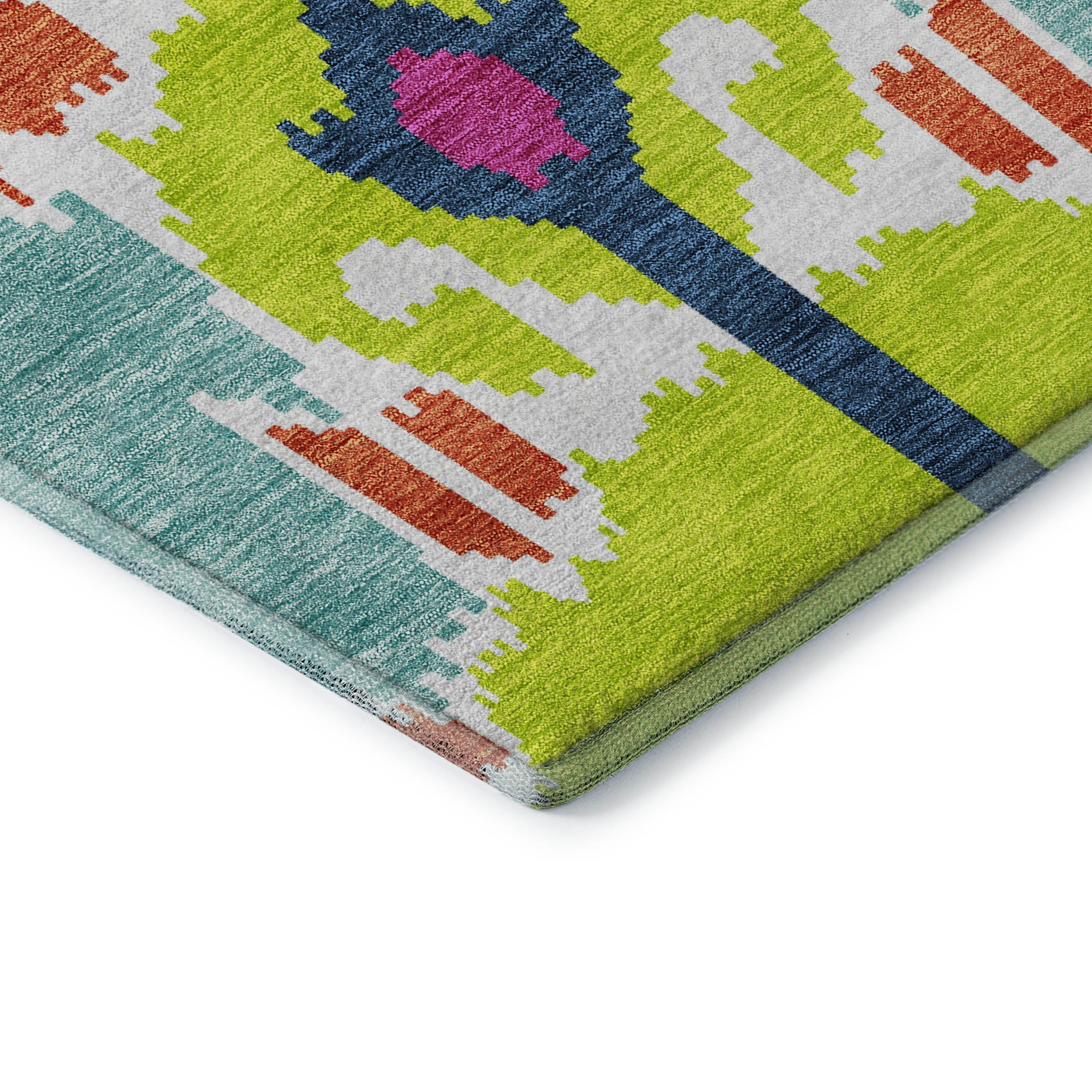 Mdina Machine Washable Transitional Pink Rug 1'8" x 2'6" #shape_Rectangle