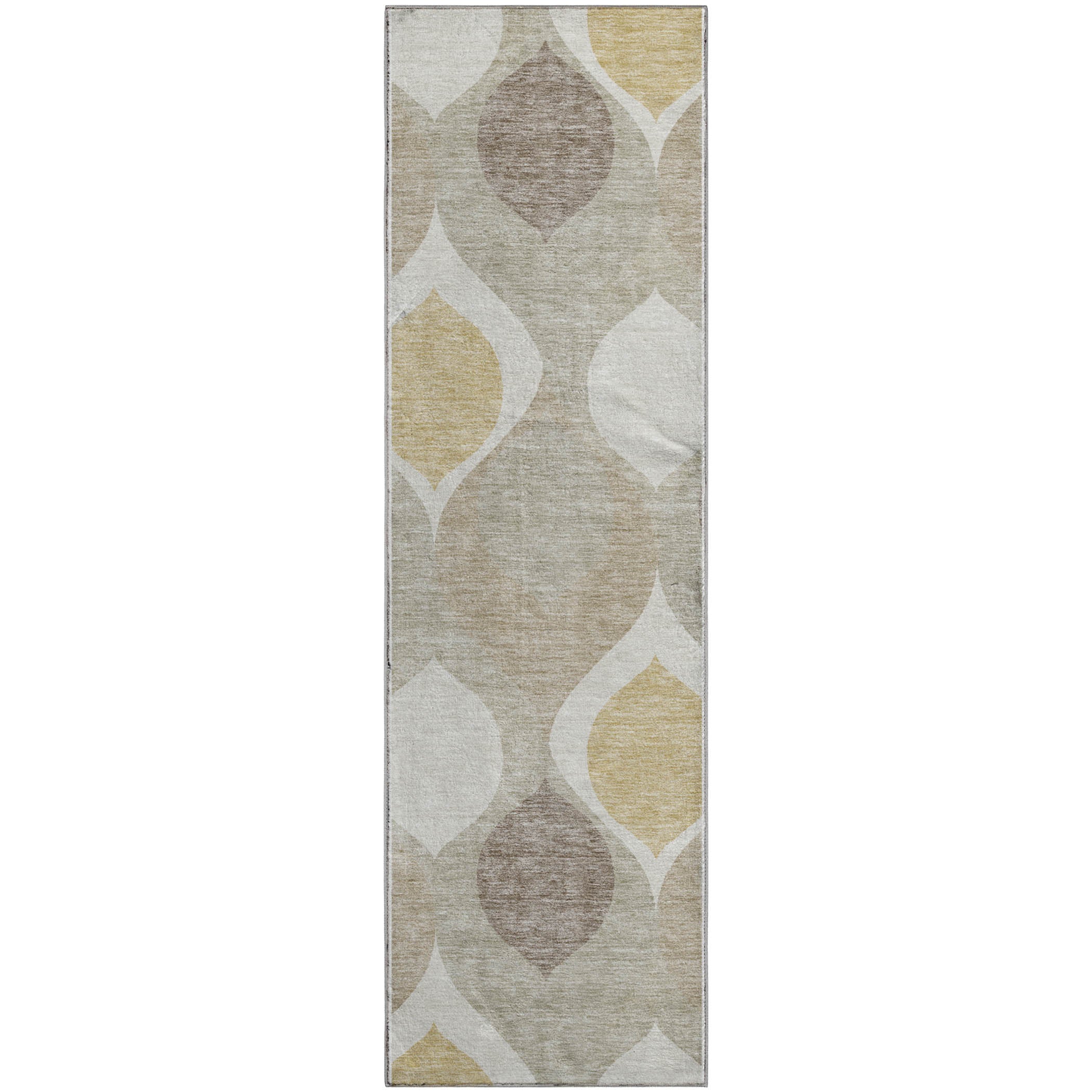 Tbilisi Machine Washable Transitional Beige Brown Rug 2'3" x 7'6" #shape_Runner