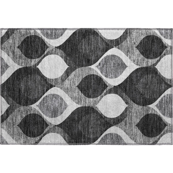 Tbilisi Machine Washable Transitional Black Rug 1'8" x 2'6"