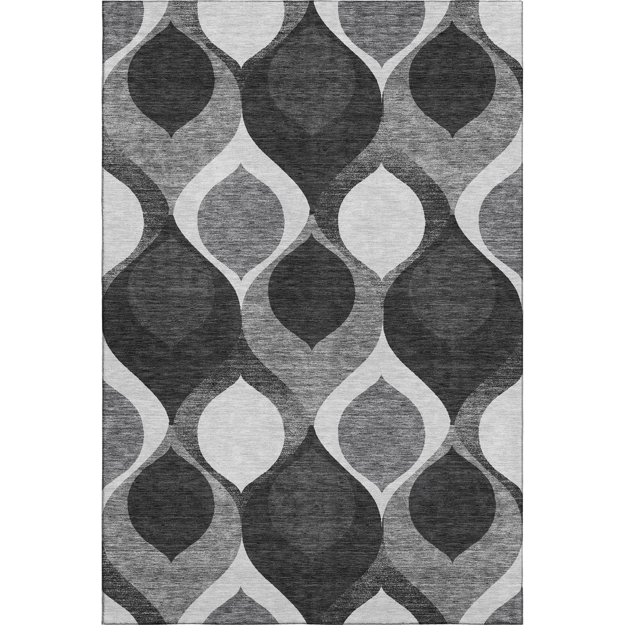Tbilisi Machine Washable Transitional Black Rug 2'6" x 3'10" #shape_Rectangle