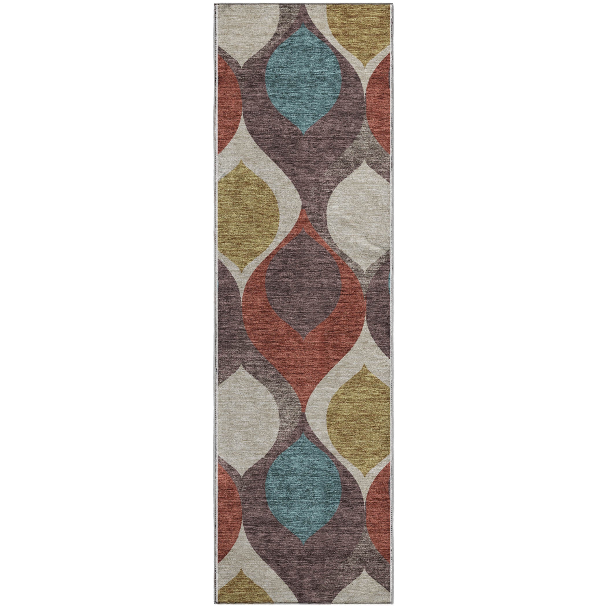 Tbilisi Machine Washable Transitional Brown Rug 2'3" x 7'6" #shape_Runner