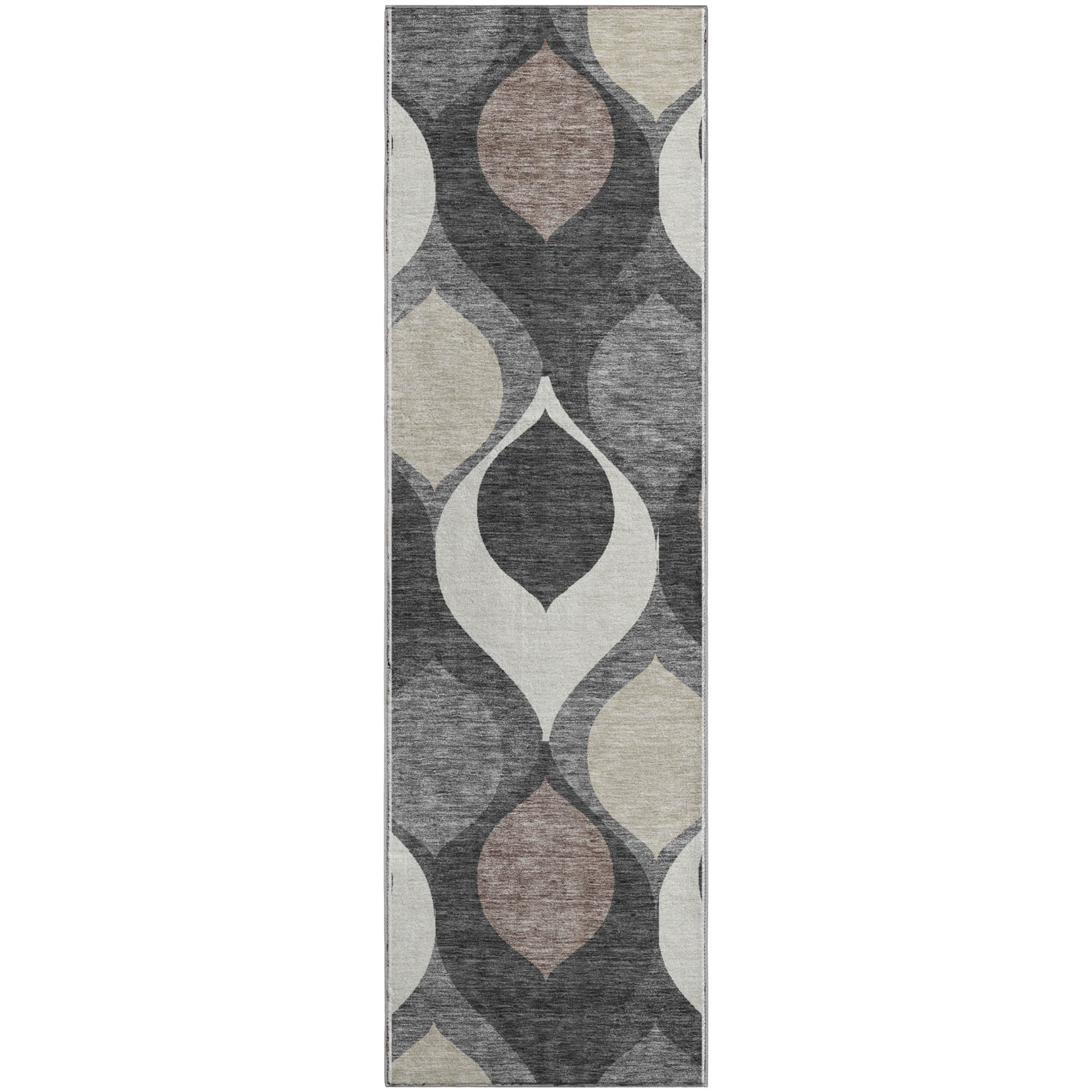 Tbilisi Machine Washable Transitional Gray Rug 2'3" x 7'6" #shape_Runner