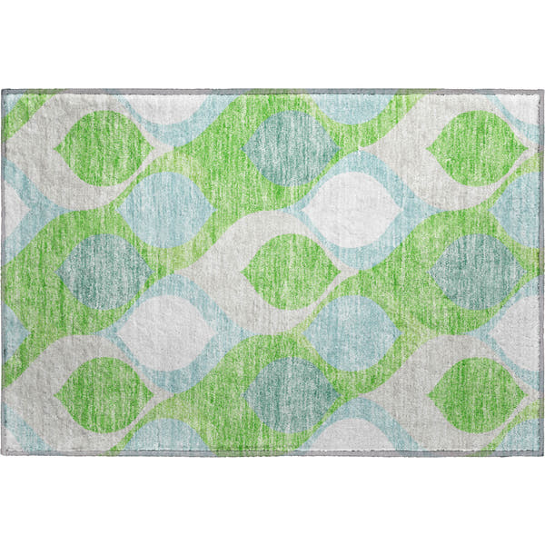 Tbilisi Machine Washable Transitional Lime Green Rug 1'8" x 2'6"