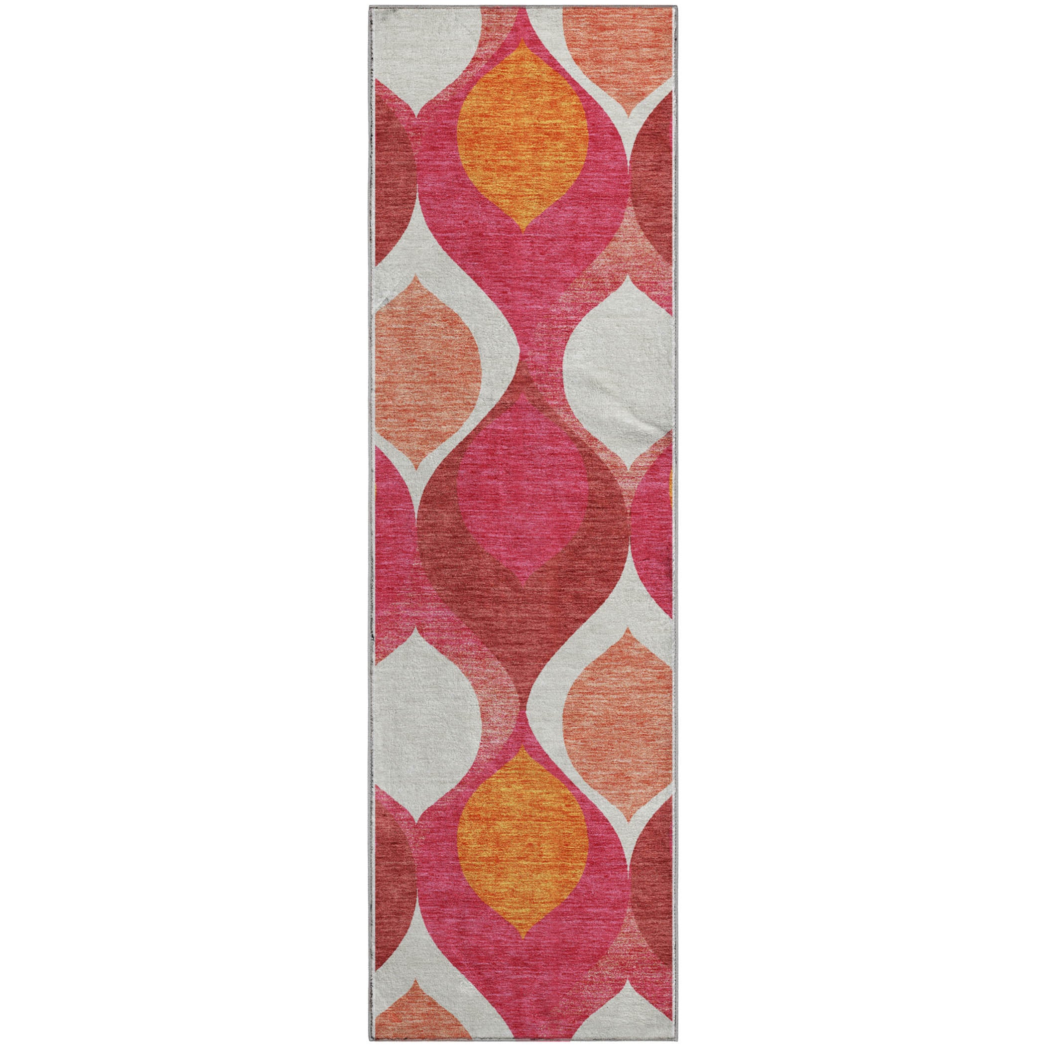 Tbilisi Machine Washable Transitional Pink Rug 2'3" x 7'6" #shape_Runner