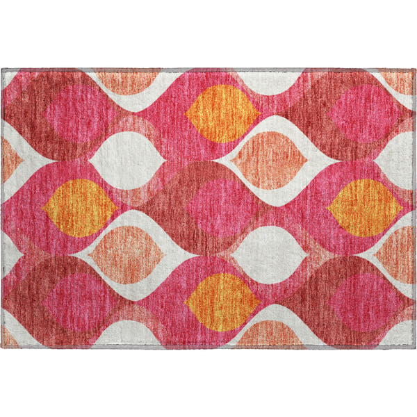 Tbilisi Machine Washable Transitional Pink Rug 1'8" x 2'6"