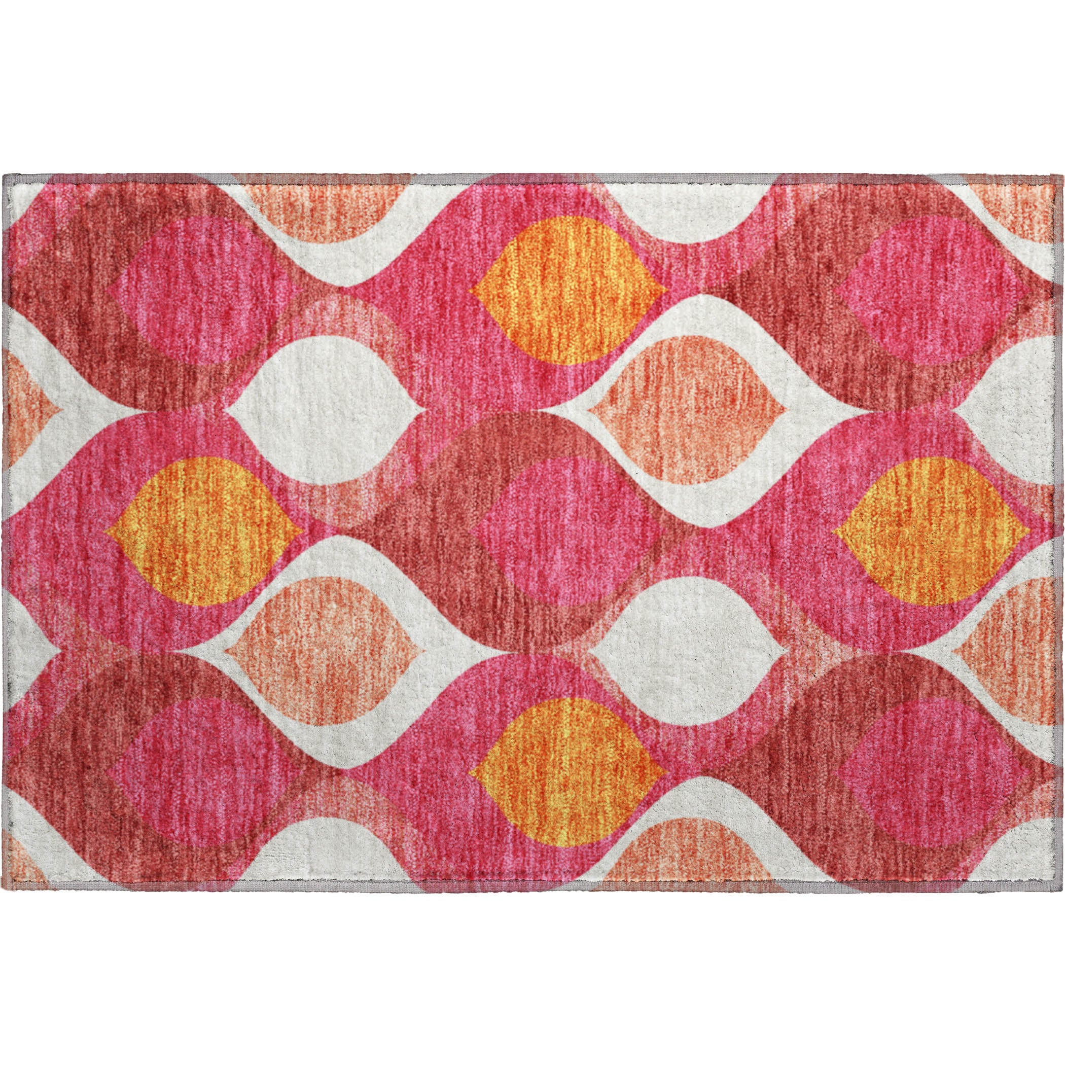 Tbilisi Machine Washable Transitional Pink Rug 1'8" x 2'6" #shape_Rectangle