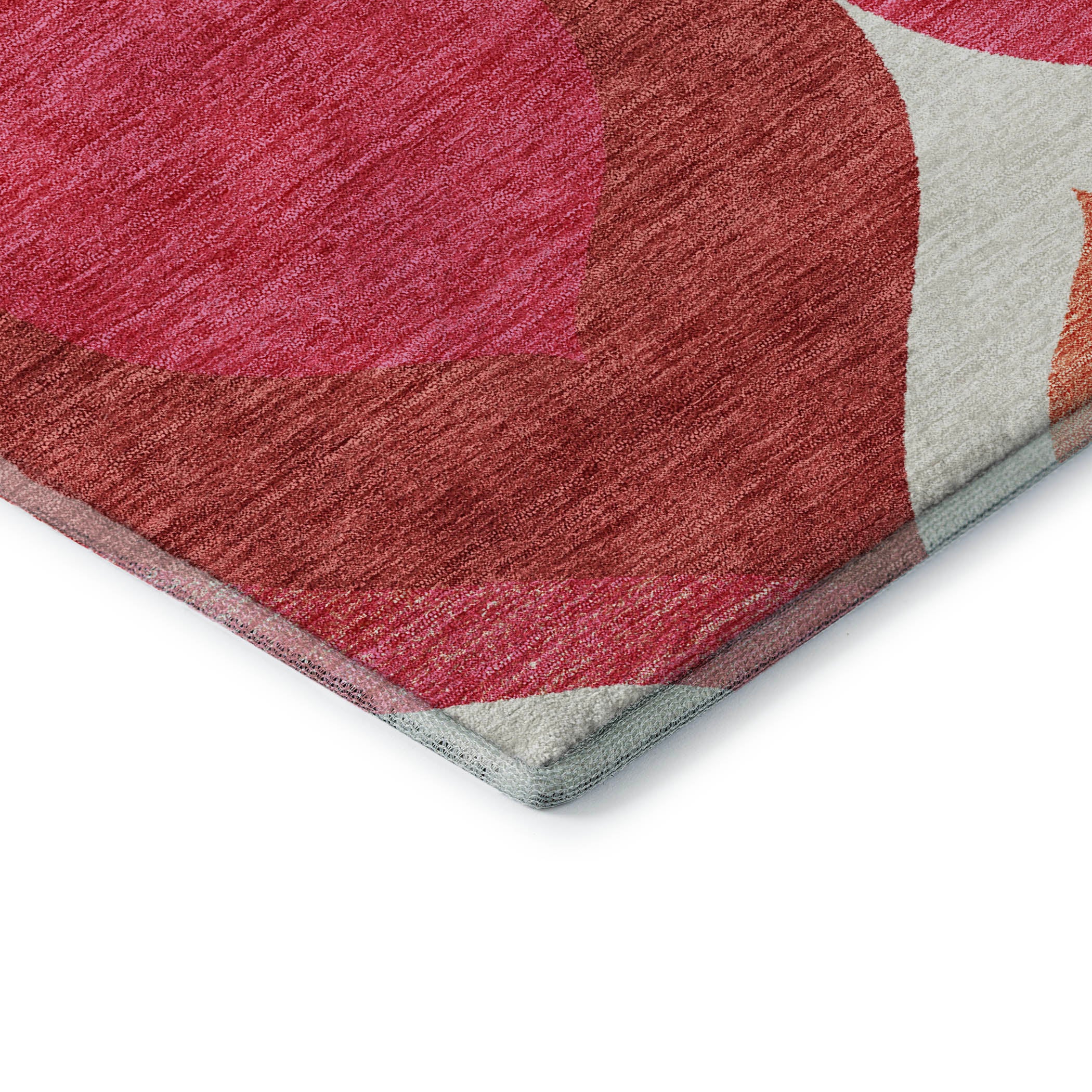 Tbilisi Machine Washable Transitional Pink Rug 1'8" x 2'6" #shape_Rectangle