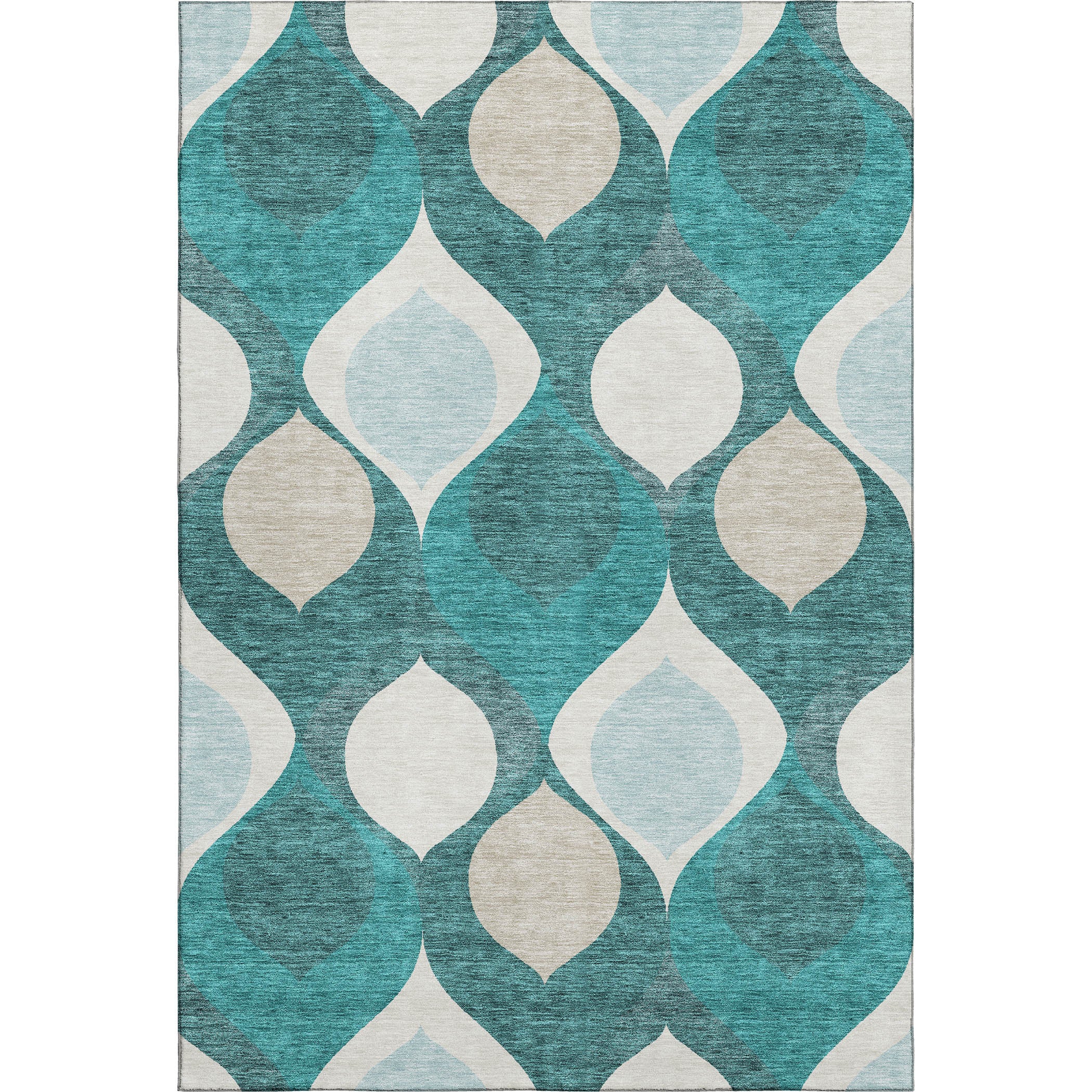 Tbilisi Machine Washable Transitional Teal Rug 2'6" x 3'10" #shape_Rectangle