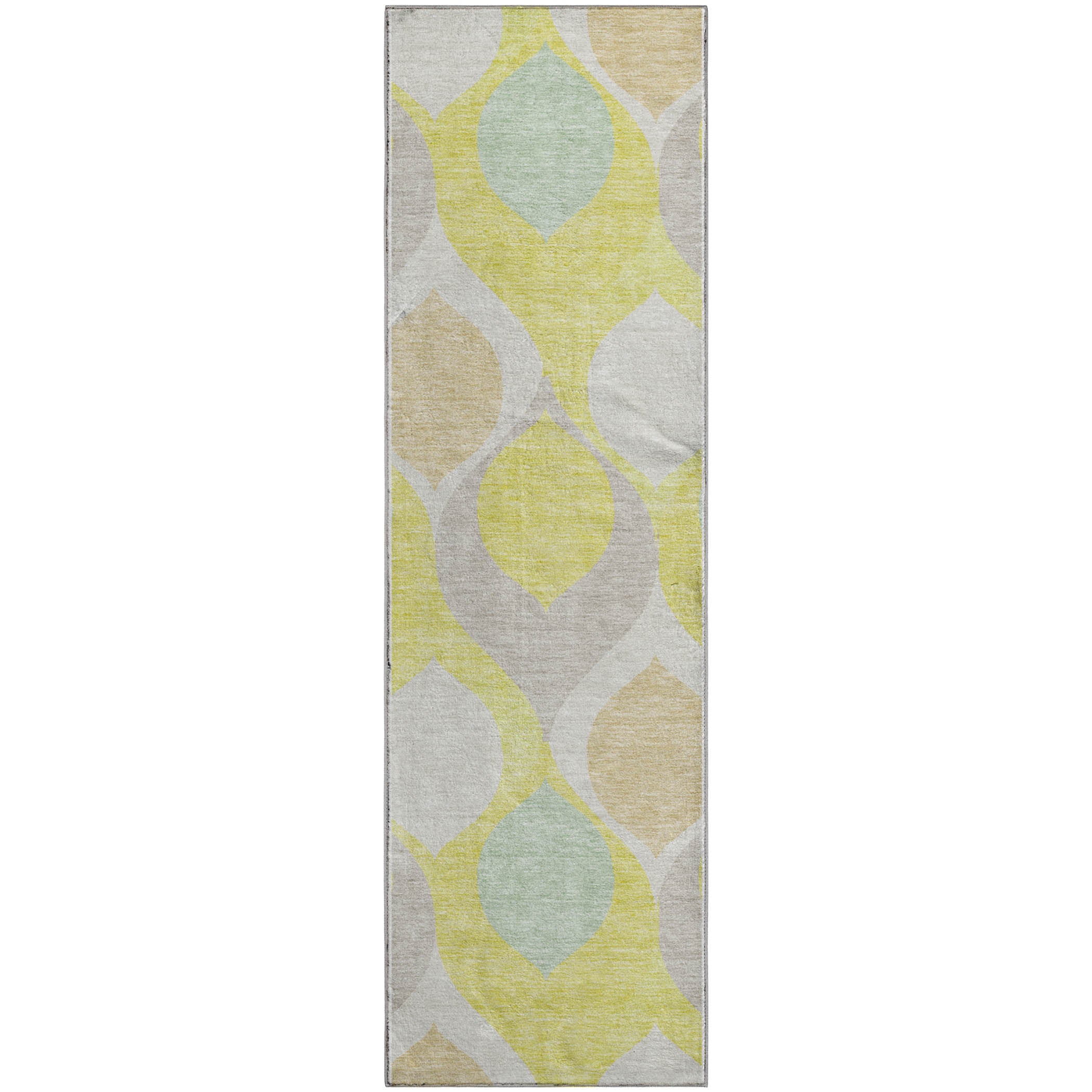 Tbilisi Machine Washable Transitional Yellow Gold Rug 2'3" x 7'6" #shape_Runner