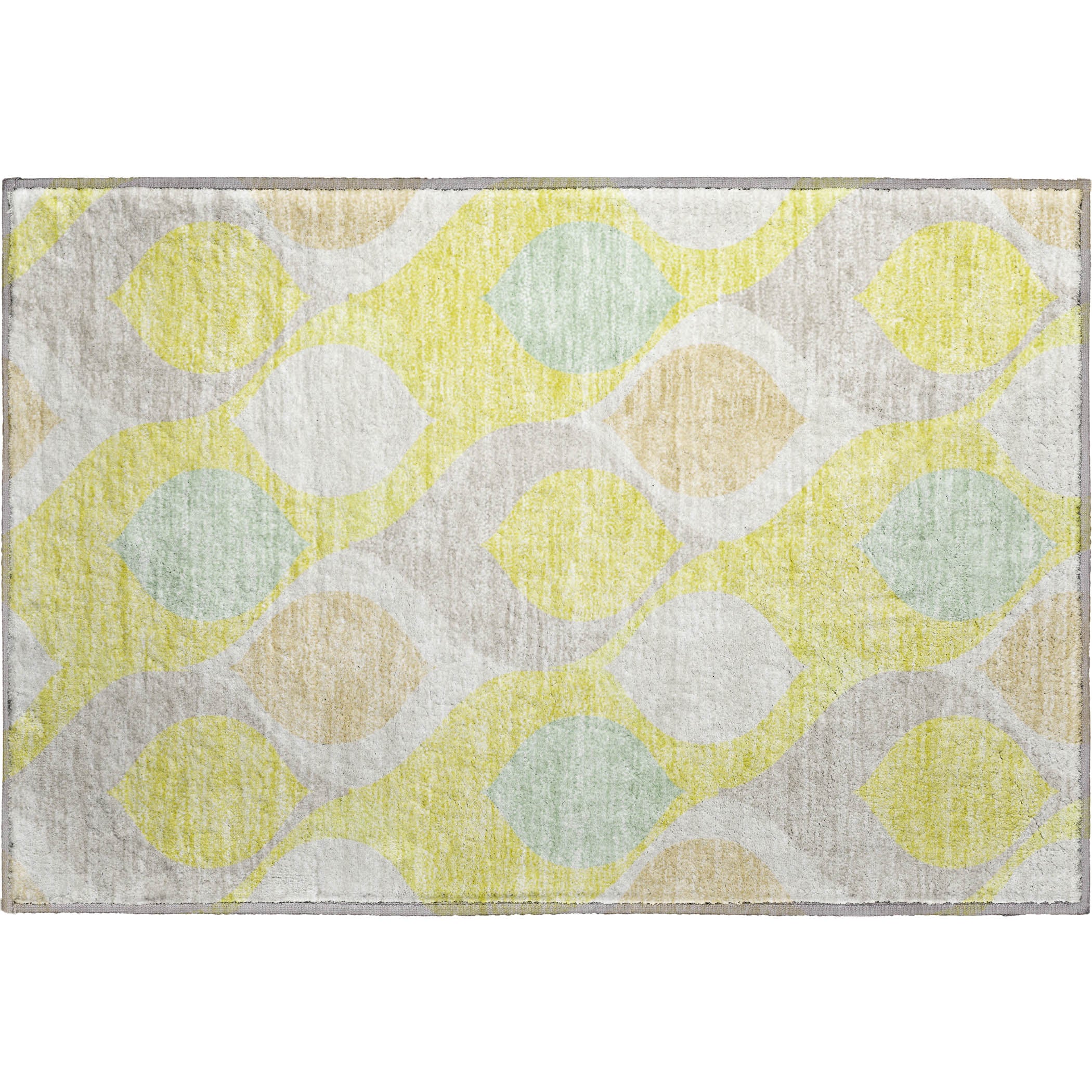 Tbilisi Machine Washable Transitional Yellow Gold Rug 1'8" x 2'6" #shape_Rectangle