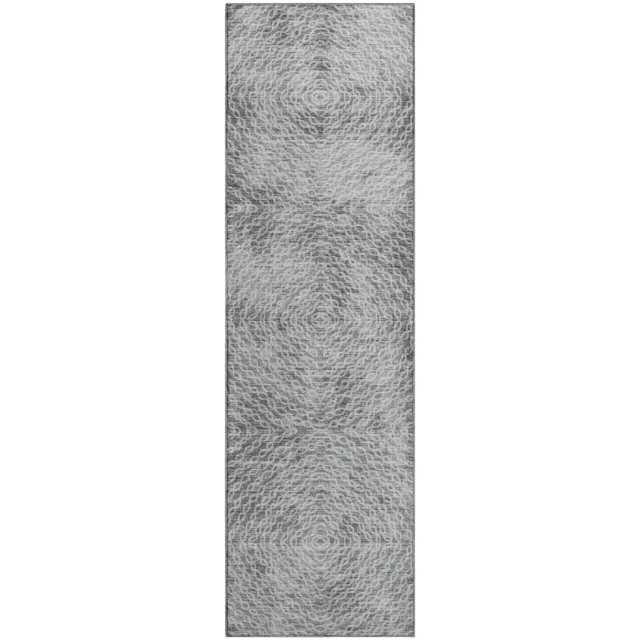 Antigua Machine Washable Transitional Ash Gray Rug 2'3" x 7'6" #shape_Runner