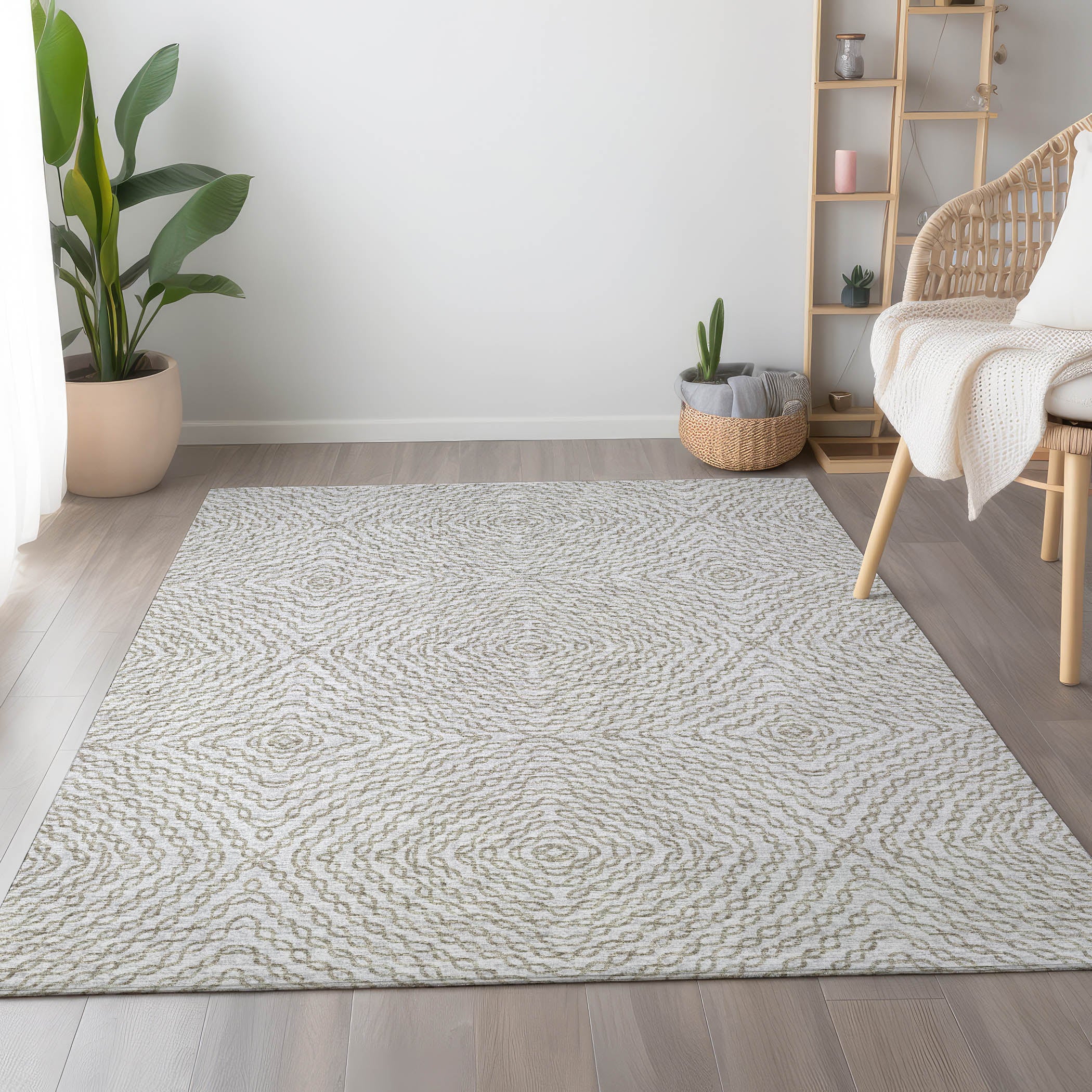 Antigua Machine Washable Transitional Linen Neutral Rug 2'6" x 3'10" #shape_Rectangle