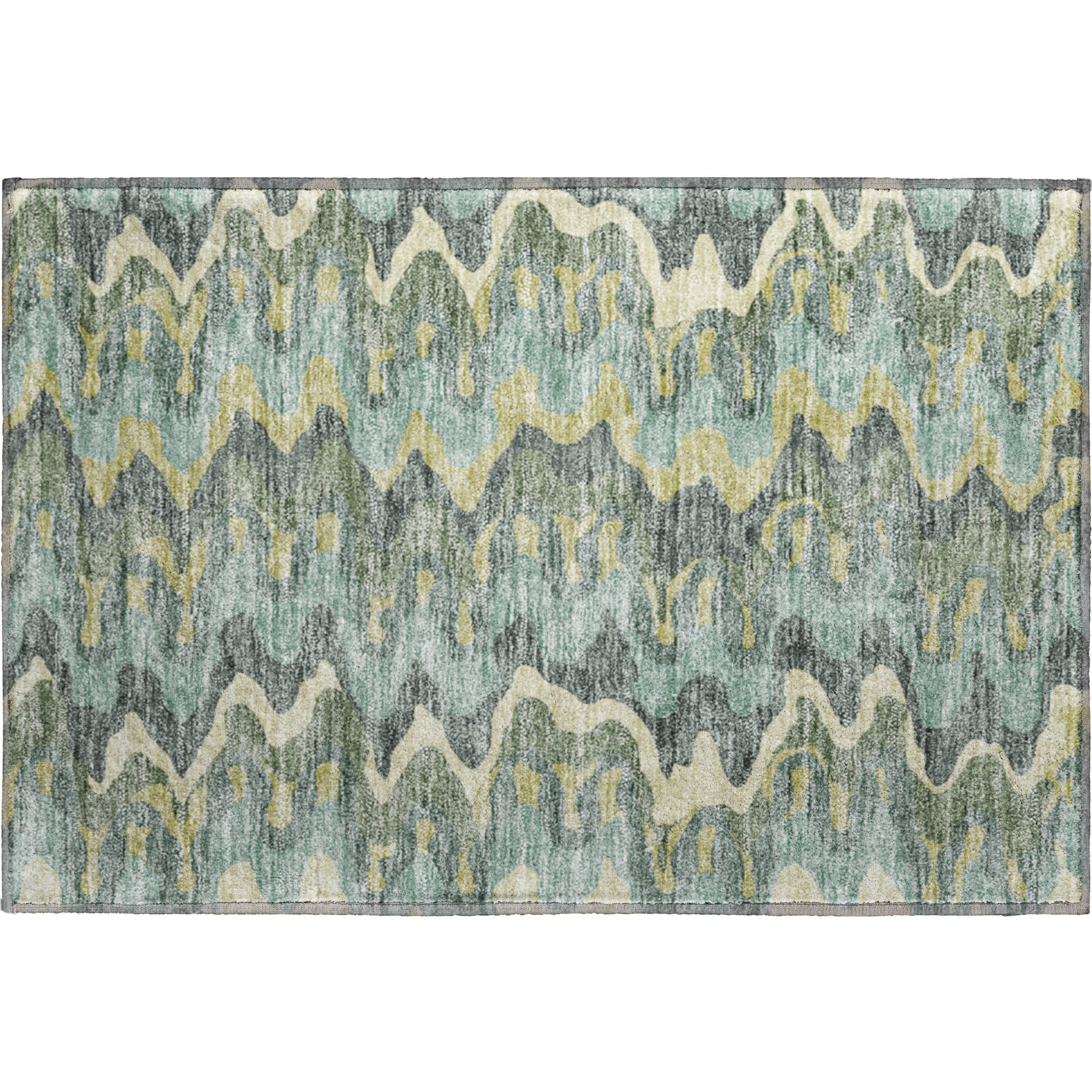 Antigua Machine Washable Transitional Sage Green Rug 1'8" x 2'6" #shape_Rectangle