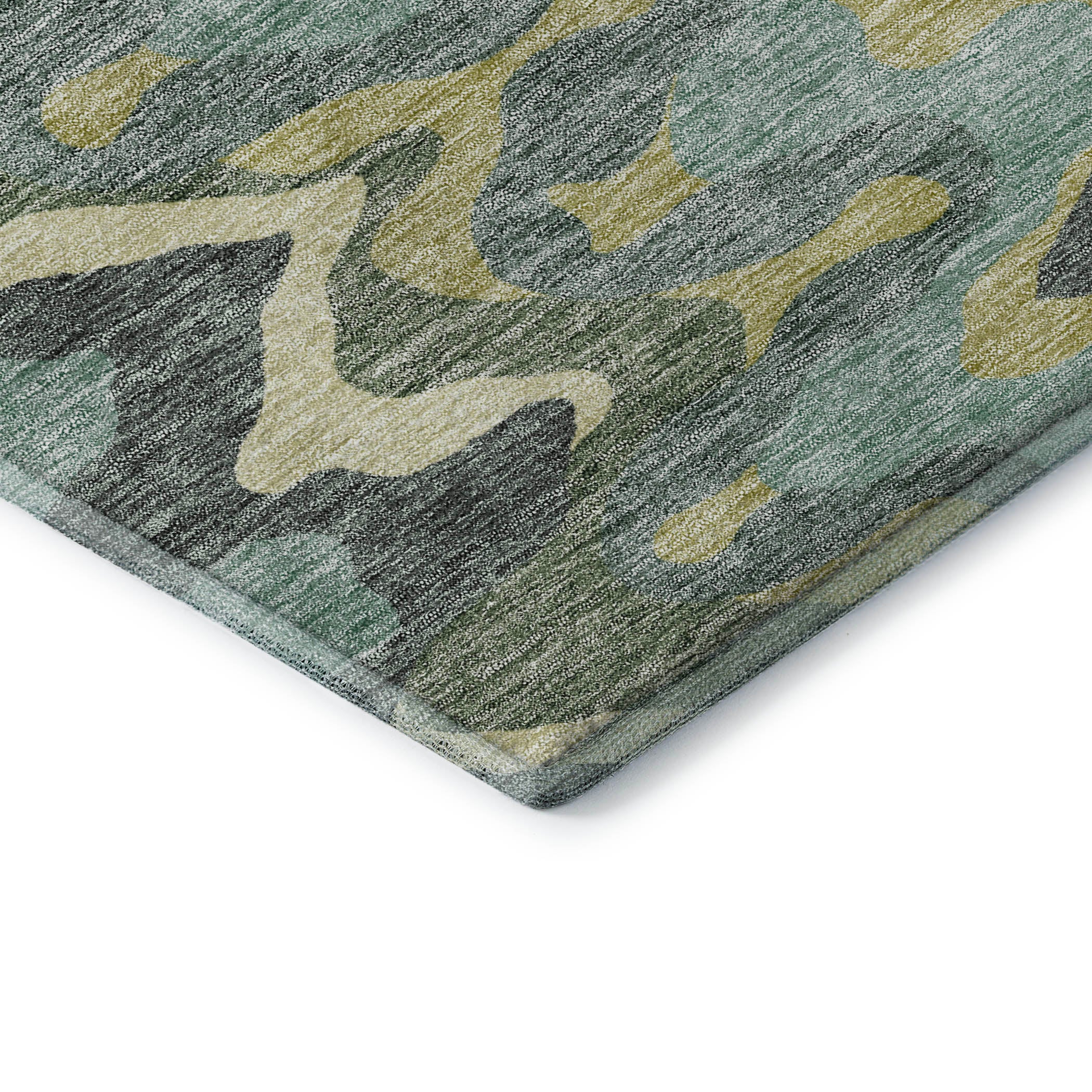 Antigua Machine Washable Transitional Sage Green Rug 1'8" x 2'6" #shape_Rectangle
