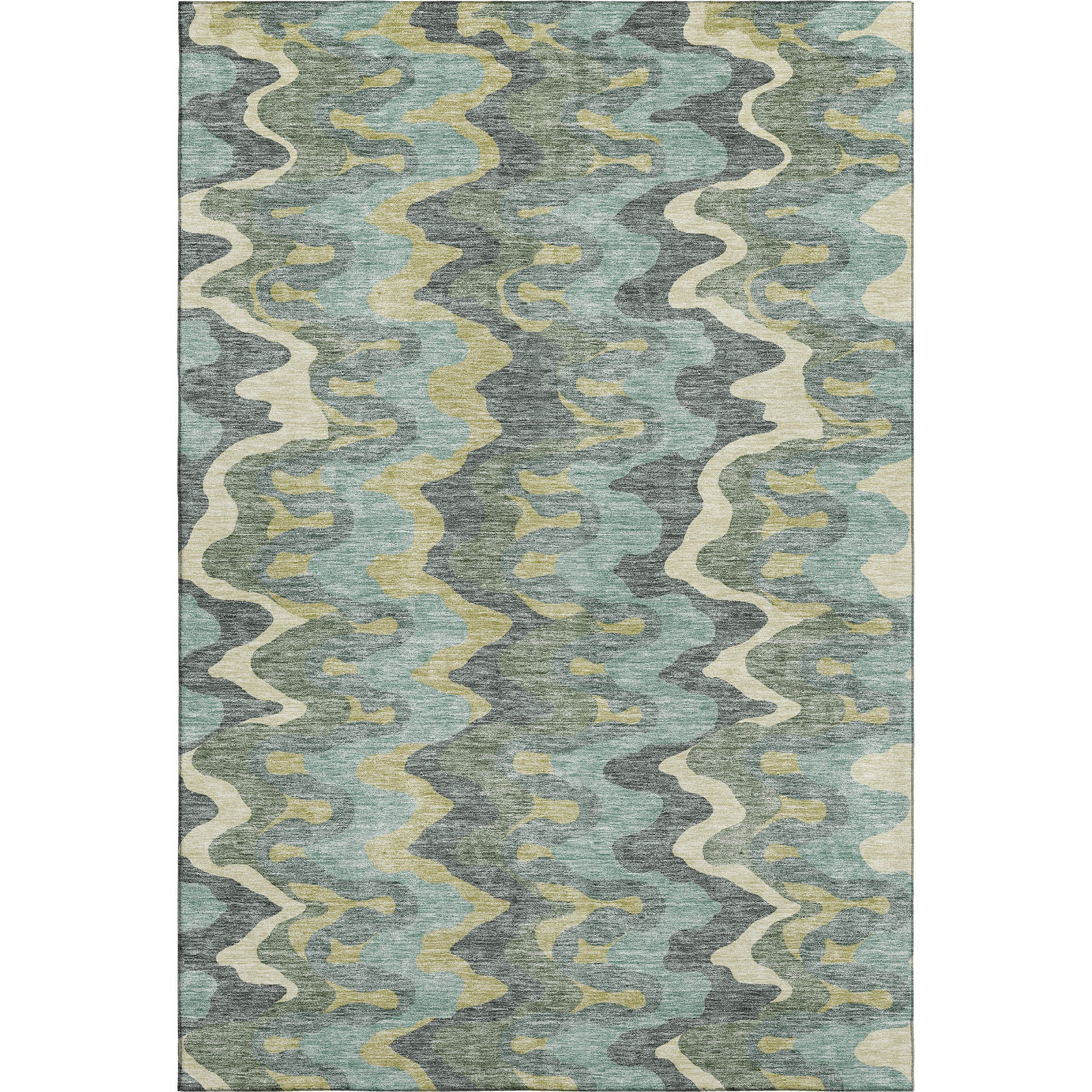 Antigua Machine Washable Transitional Sage Green Rug 2'6" x 3'10" #shape_Rectangle