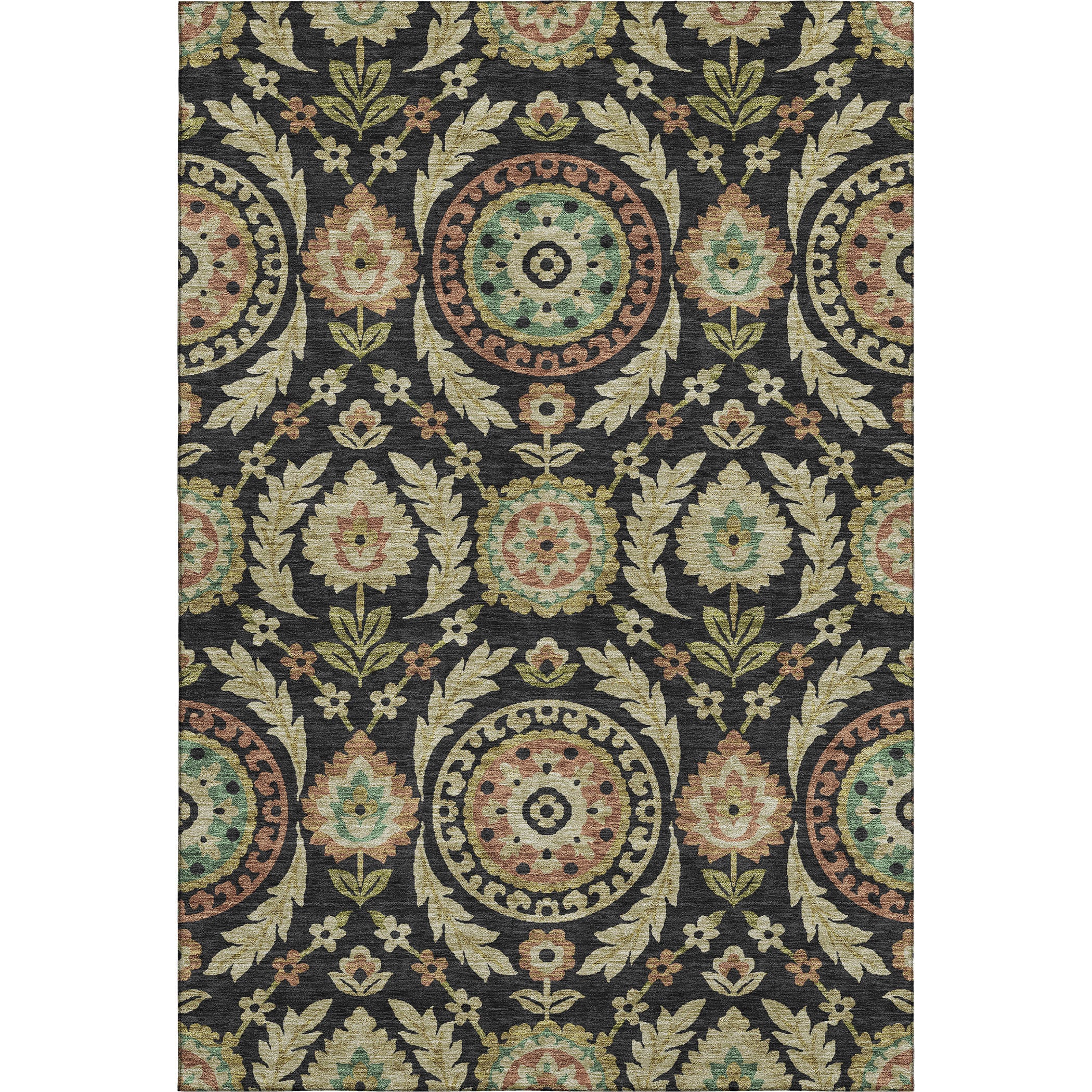 Kyoto Machine Washable Transitional Black Rug 2'6" x 3'10" #shape_Rectangle