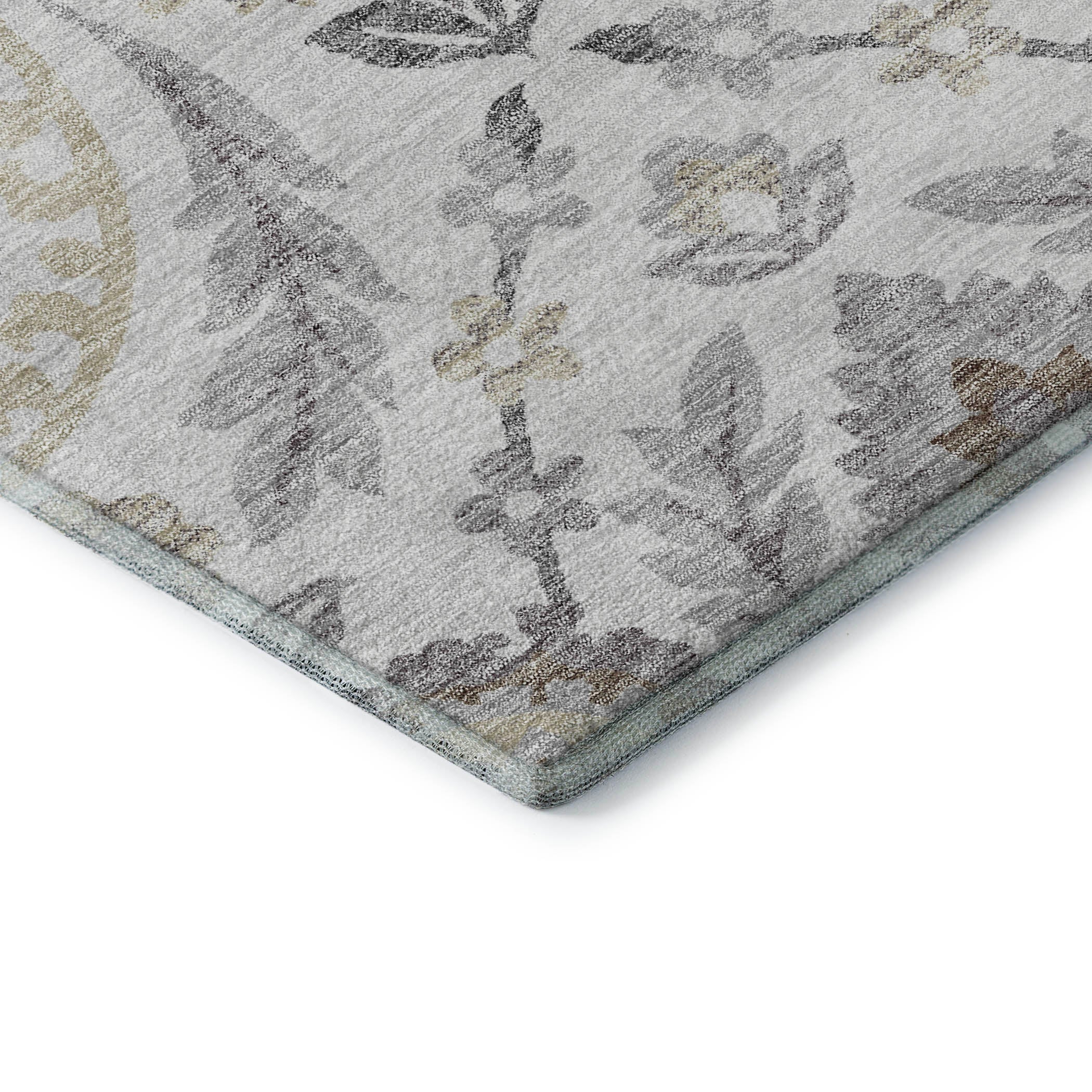 Kyoto Machine Washable Transitional Silver Gray Rug 1'8" x 2'6" #shape_Rectangle