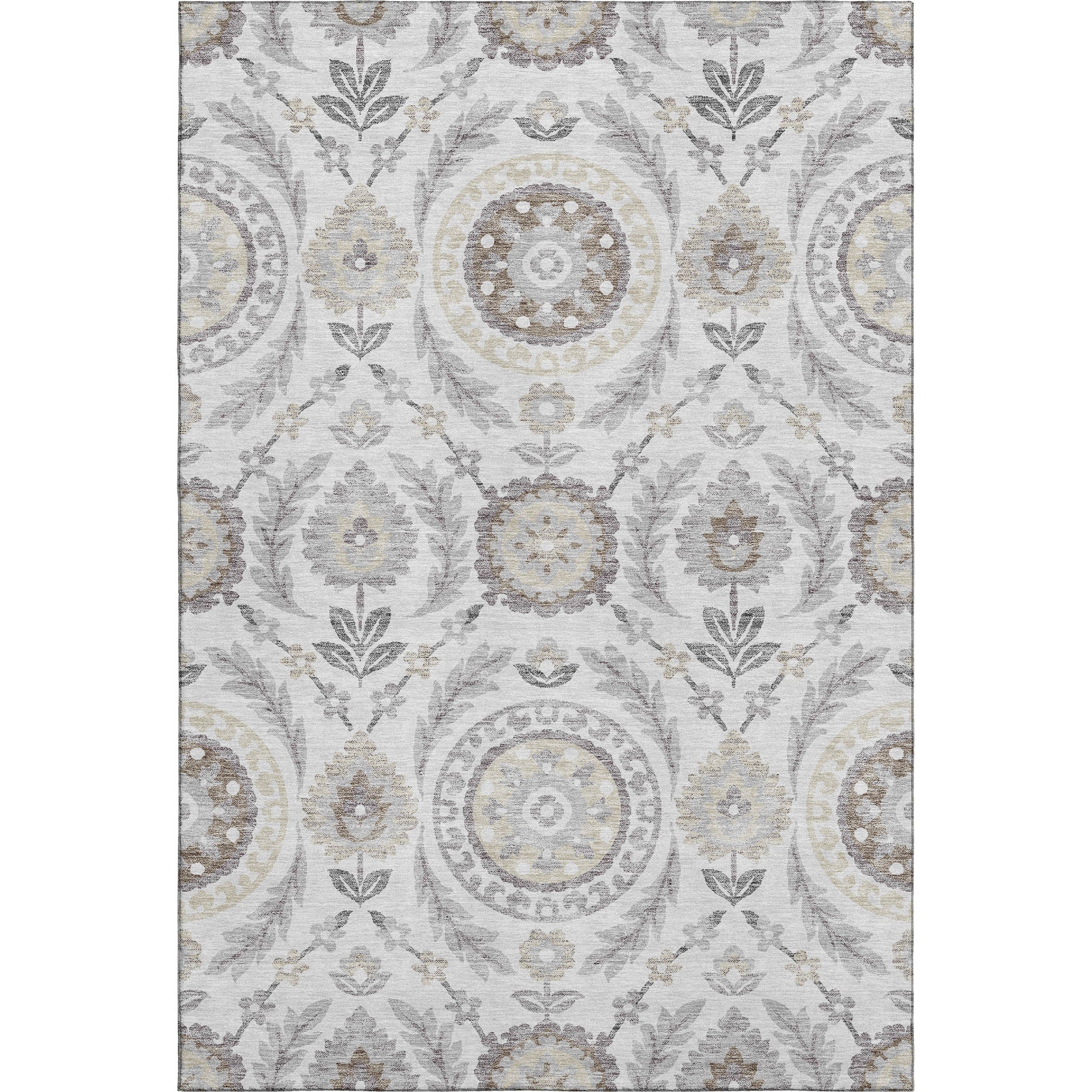 Kyoto Machine Washable Transitional Silver Gray Rug 2'6" x 3'10" #shape_Rectangle
