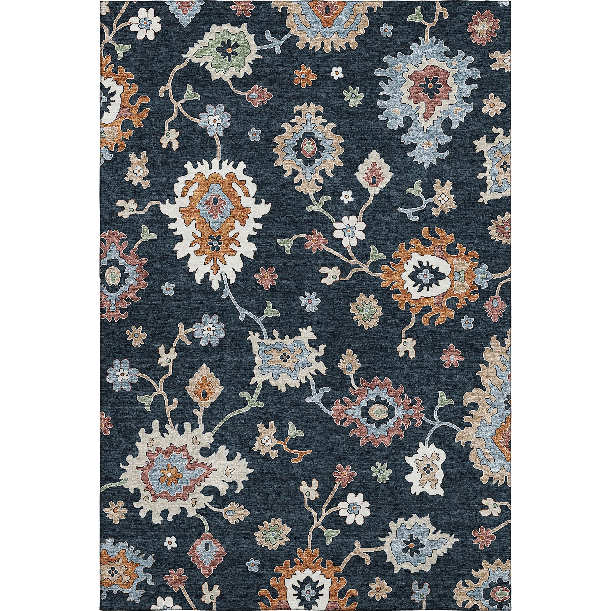 Tallinn Machine Washable Traditional Black Rug 2'6" x 3'10" #shape_Rectangle
