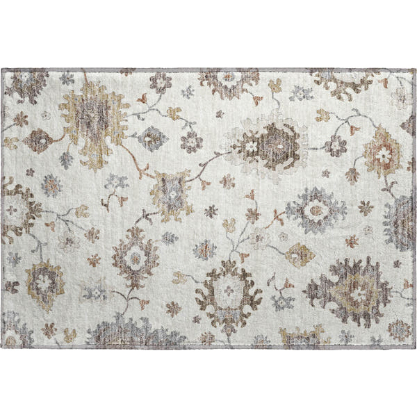 Tallinn Machine Washable Traditional Ivory Rug 1'8" x 2'6"