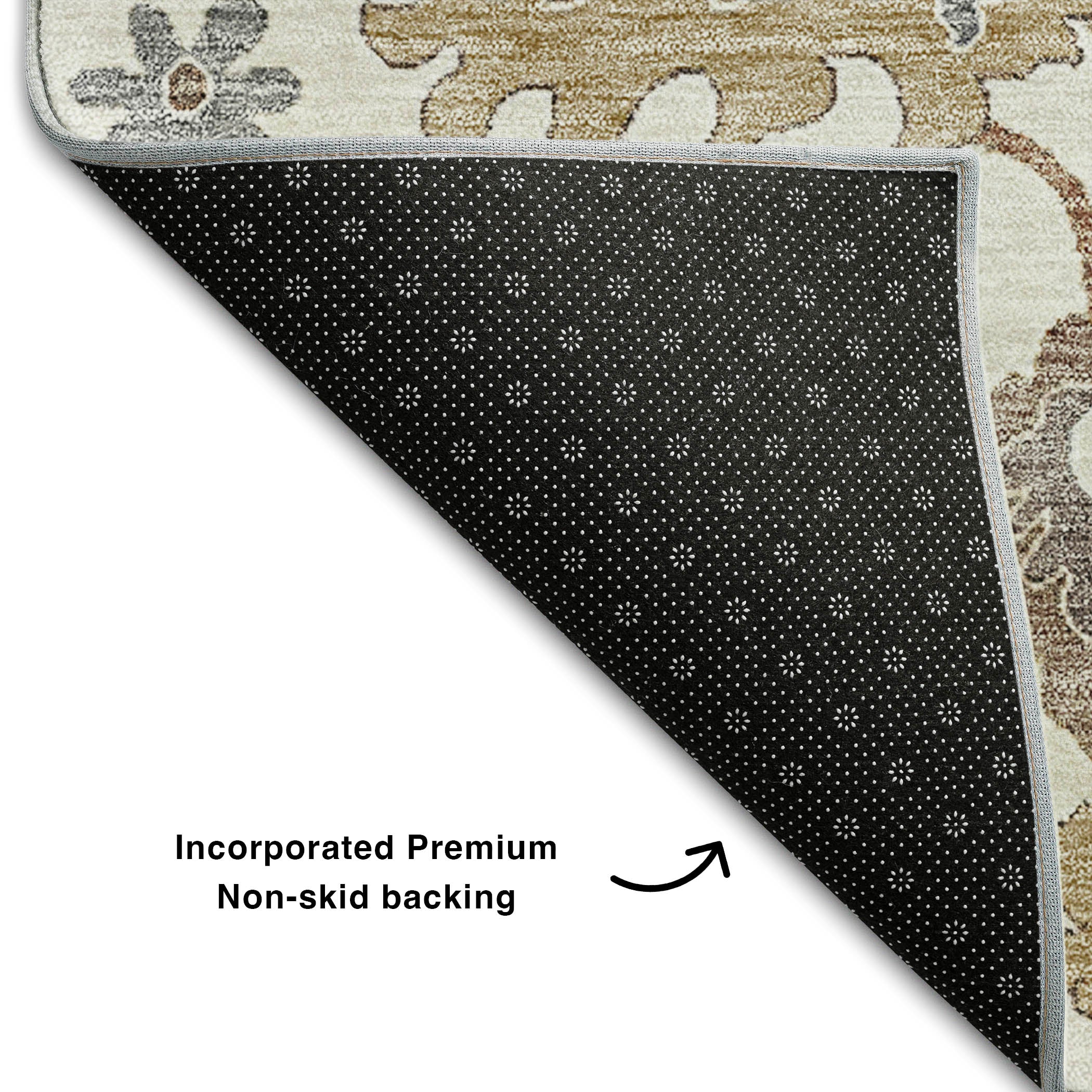 Tallinn Machine Washable Traditional Ivory Rug 1'8" x 2'6" #shape_Rectangle