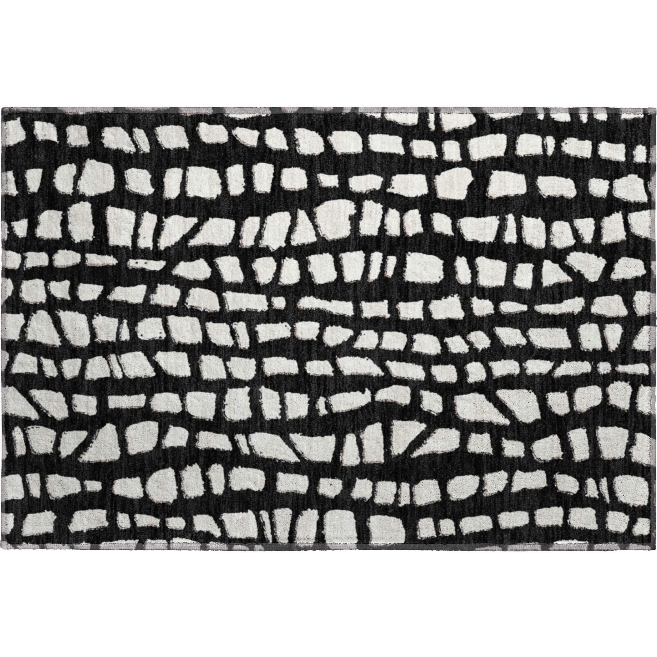 Zanzibar Machine Washable Transitional Black Rug 1'8" x 2'6" #shape_Rectangle