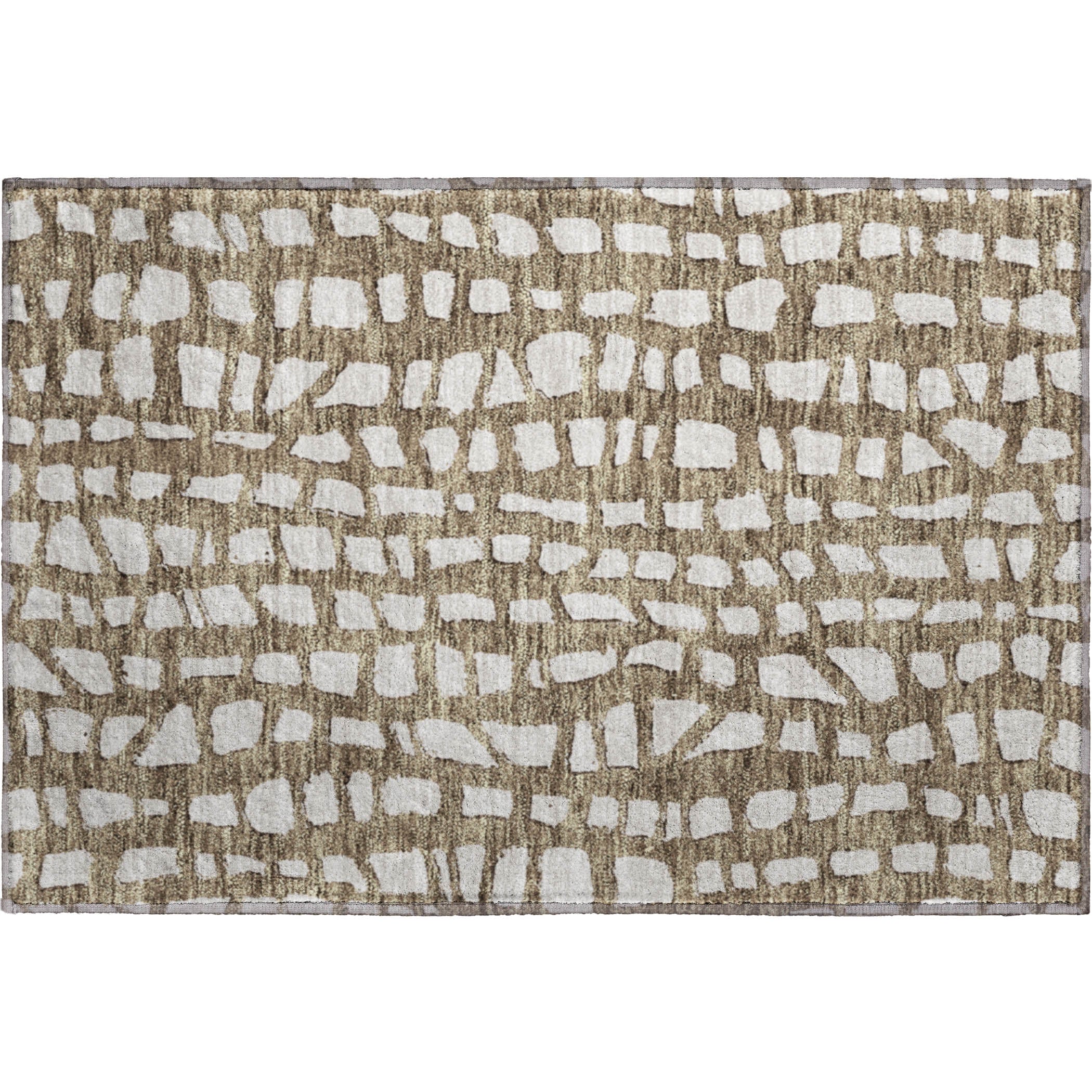 Zanzibar Machine Washable Transitional Brown Rug 1'8" x 2'6" #shape_Rectangle