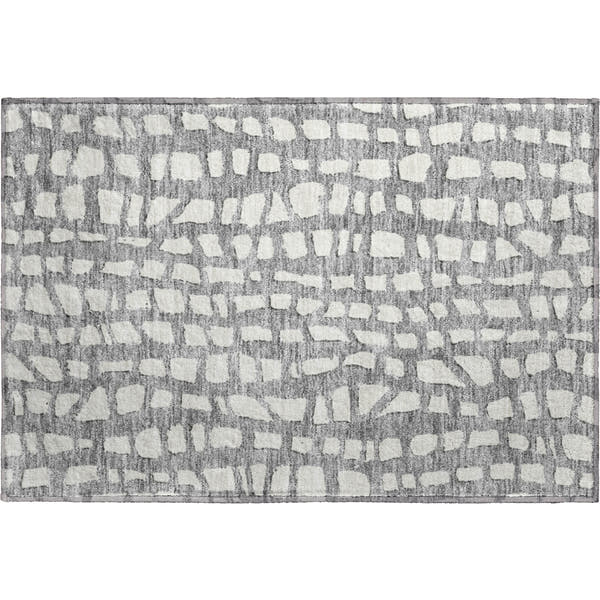 Zanzibar Machine Washable Transitional Gray Rug 1'8" x 2'6"