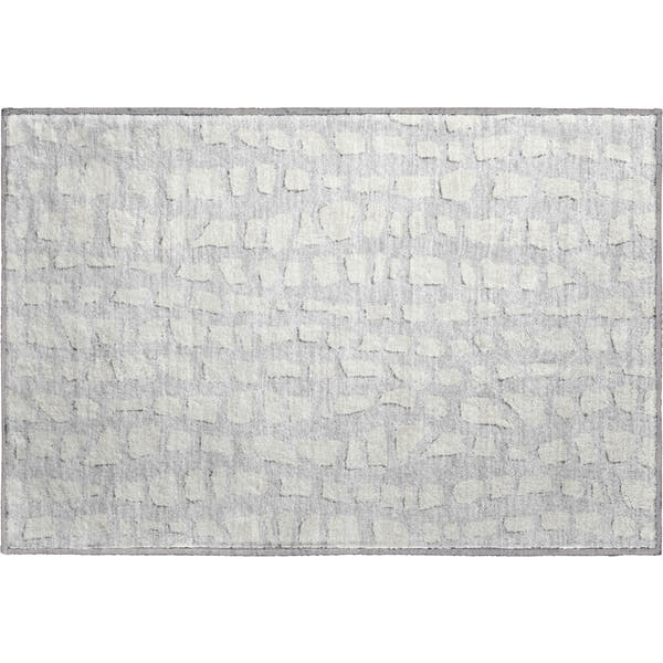 Zanzibar Machine Washable Transitional Silver Gray Rug 1'8" x 2'6"