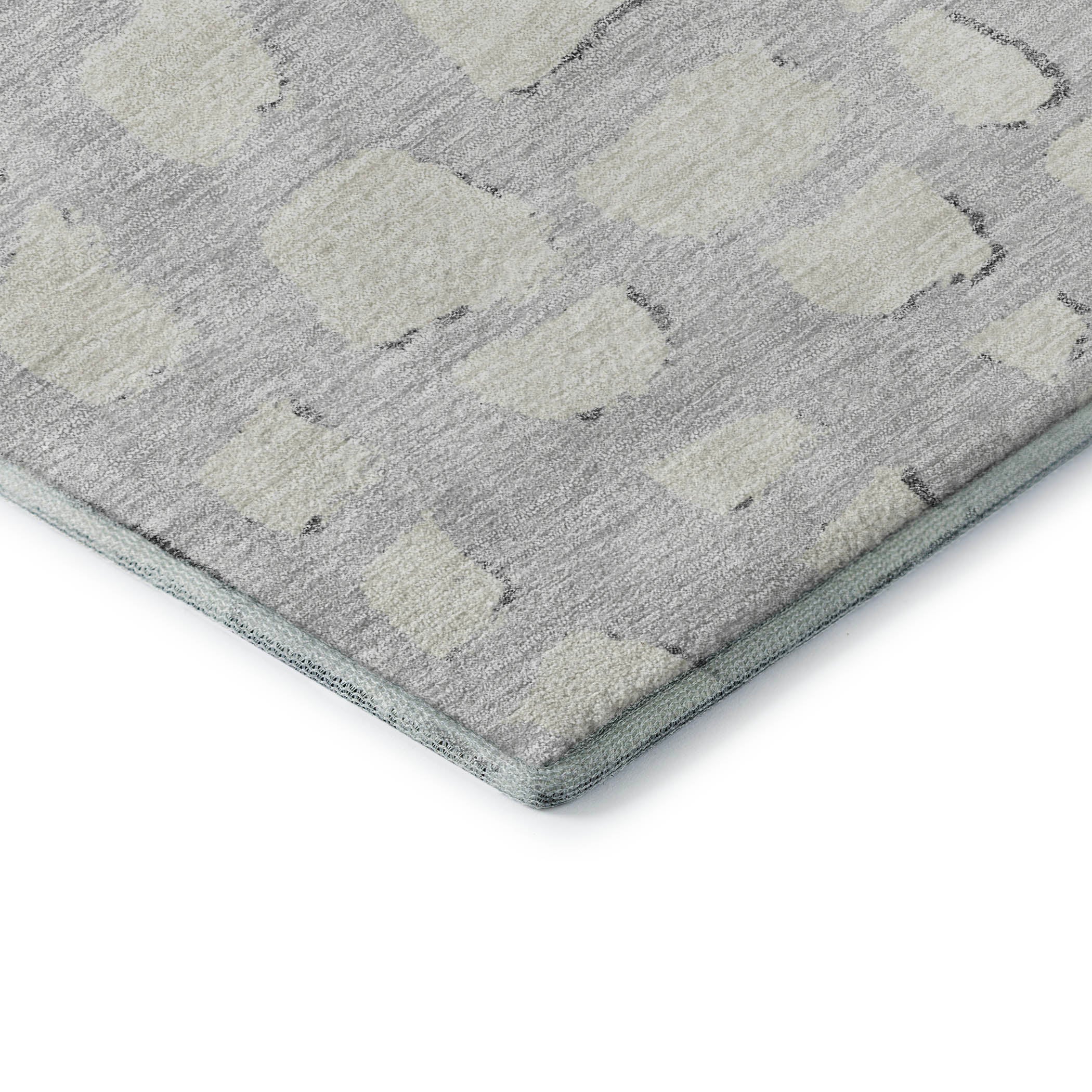 Zanzibar Machine Washable Transitional Silver Gray Rug 1'8" x 2'6" #shape_Rectangle