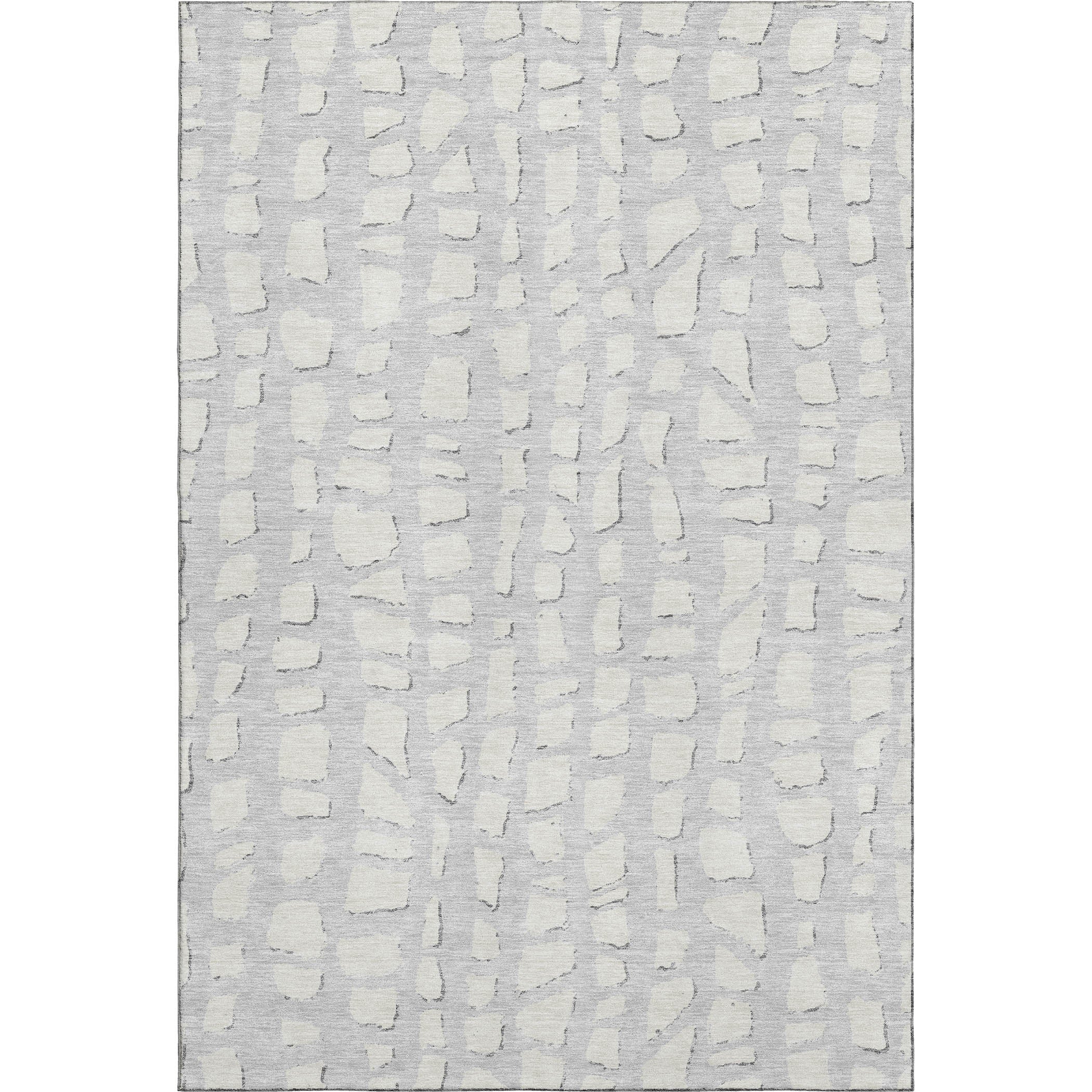 Zanzibar Machine Washable Transitional Silver Gray Rug 2'6" x 3'10" #shape_Rectangle