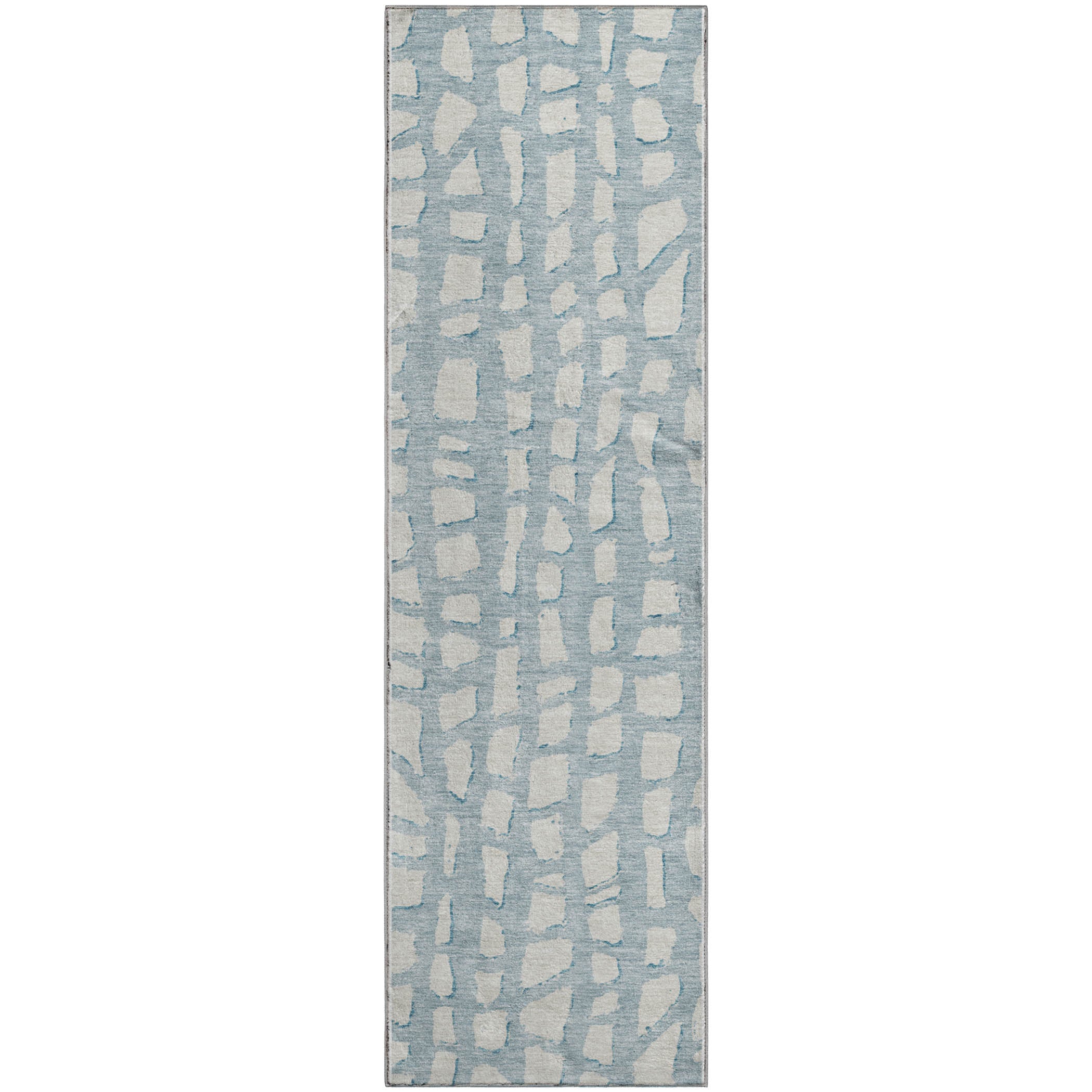 Zanzibar Machine Washable Transitional Sky Blue Rug 2'3" x 7'6" #shape_Runner