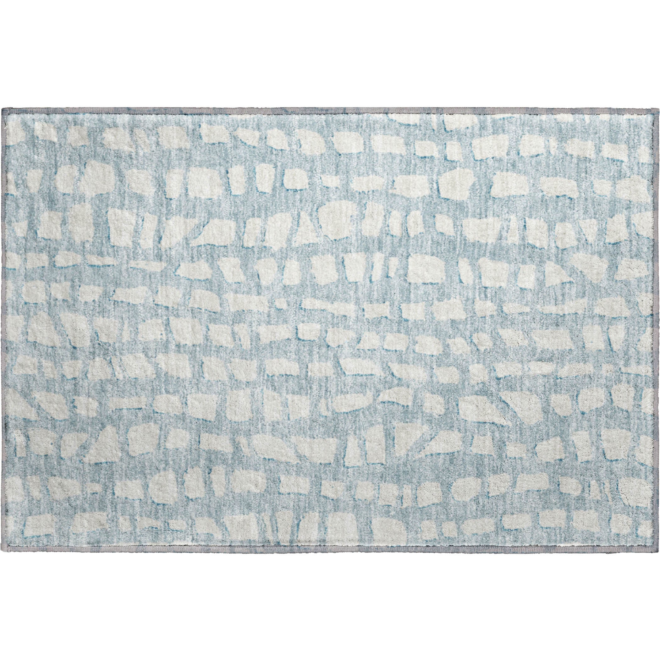 Zanzibar Machine Washable Transitional Sky Blue Rug 1'8" x 2'6" #shape_Rectangle