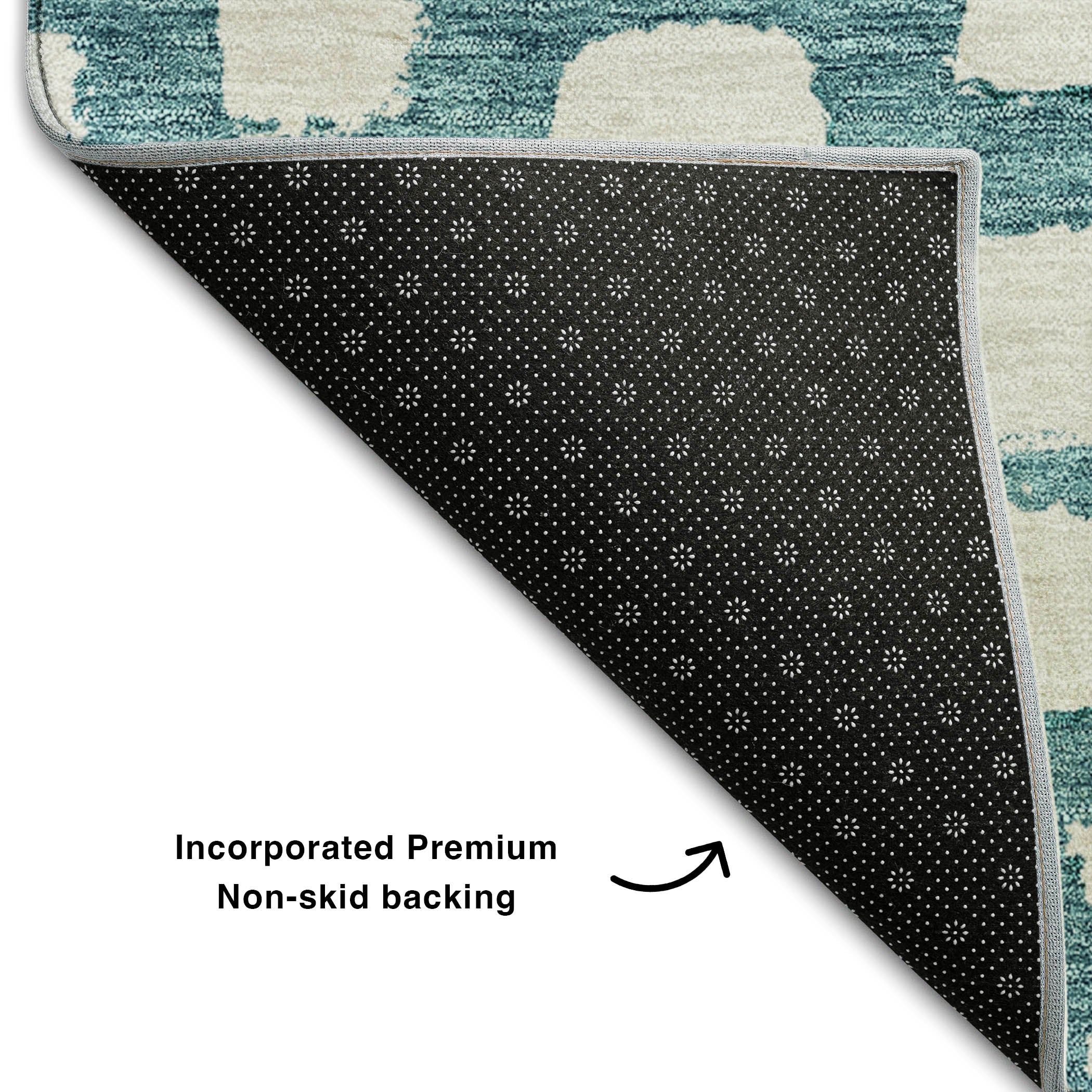 Zanzibar Machine Washable Transitional Teal Rug 1'8" x 2'6" #shape_Rectangle