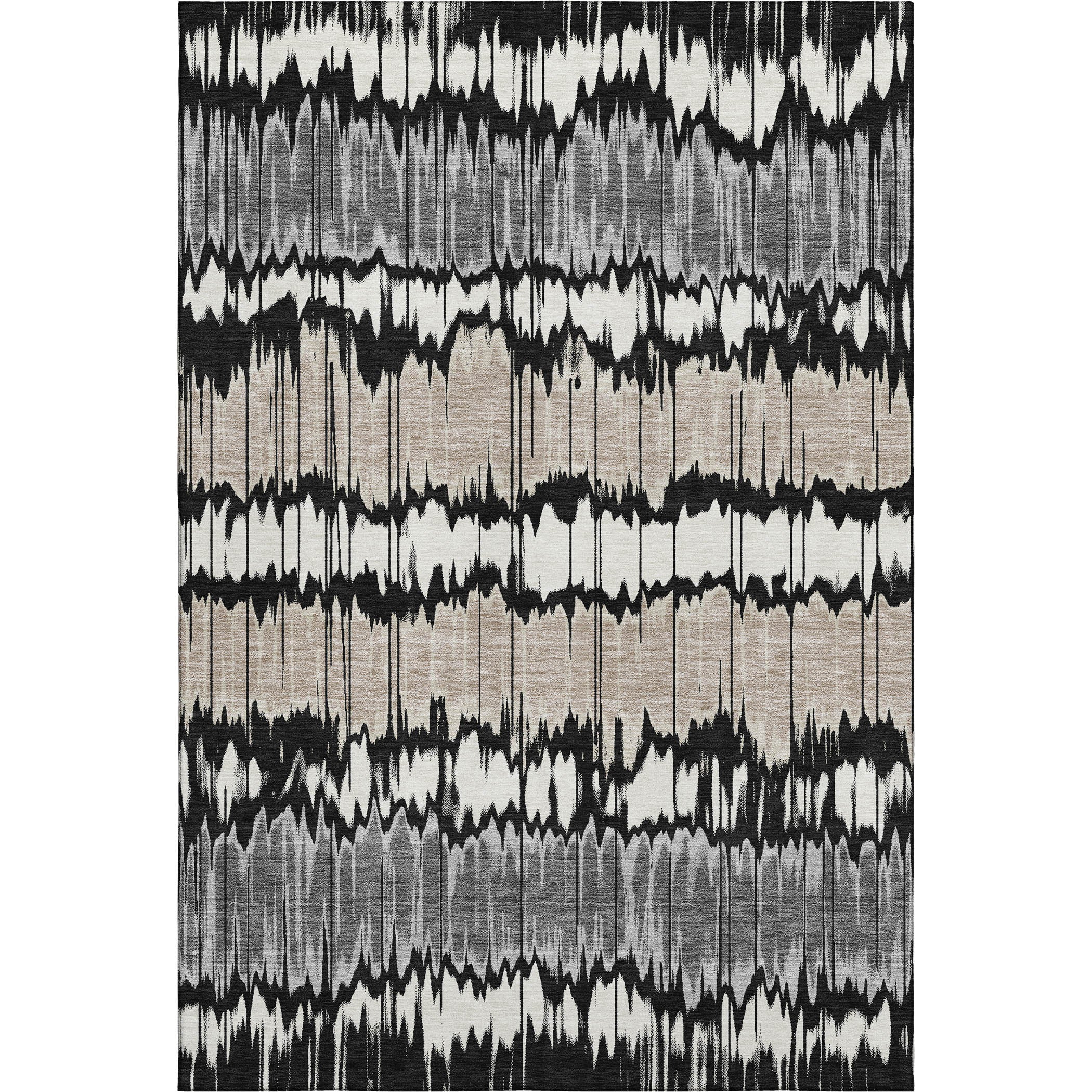 Kathmandu Machine Washable Transitional Black Rug 2'6" x 3'10" #shape_Rectangle