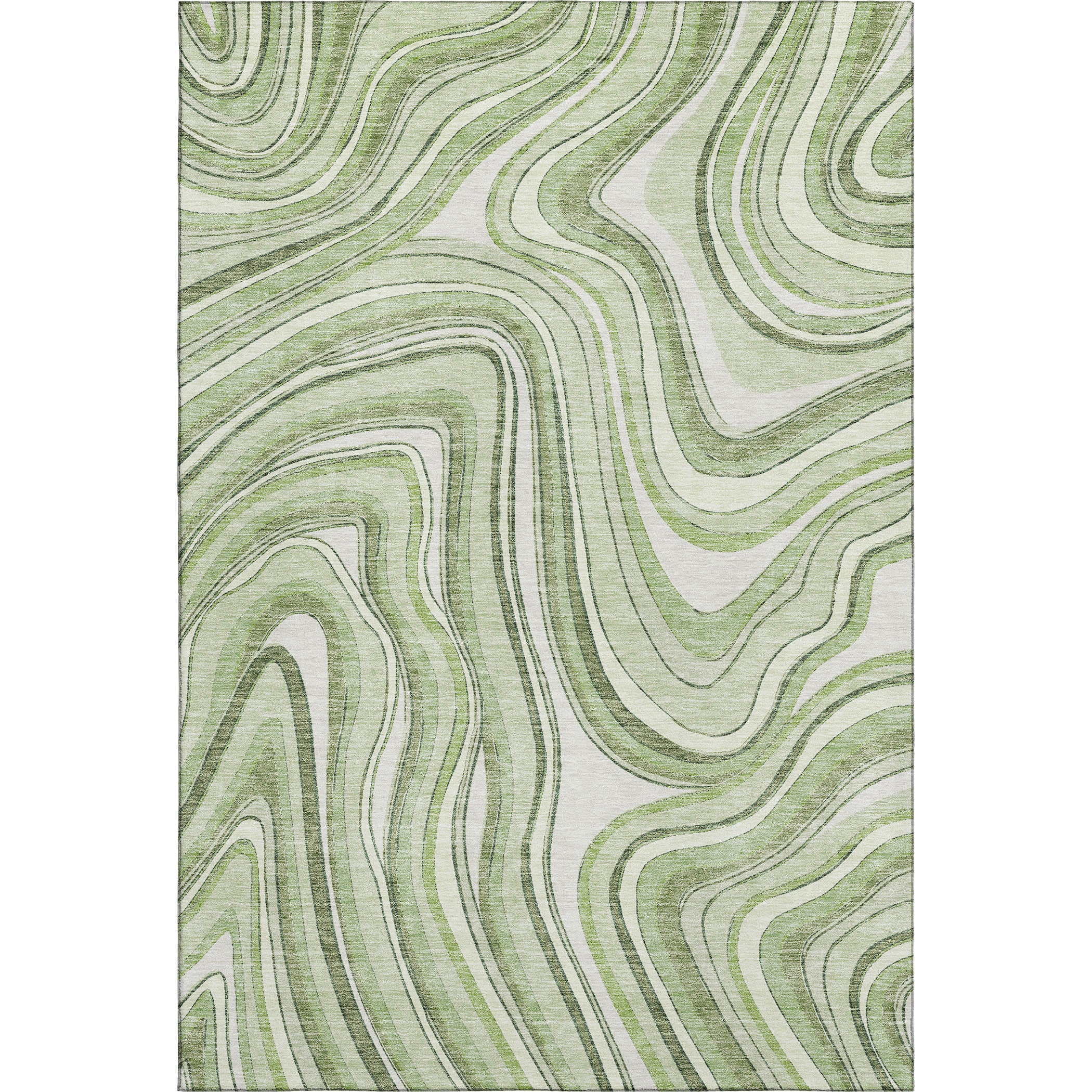Zanzibar Machine Washable Transitional Aloe Green Rug 2'6" x 3'10" #shape_Rectangle