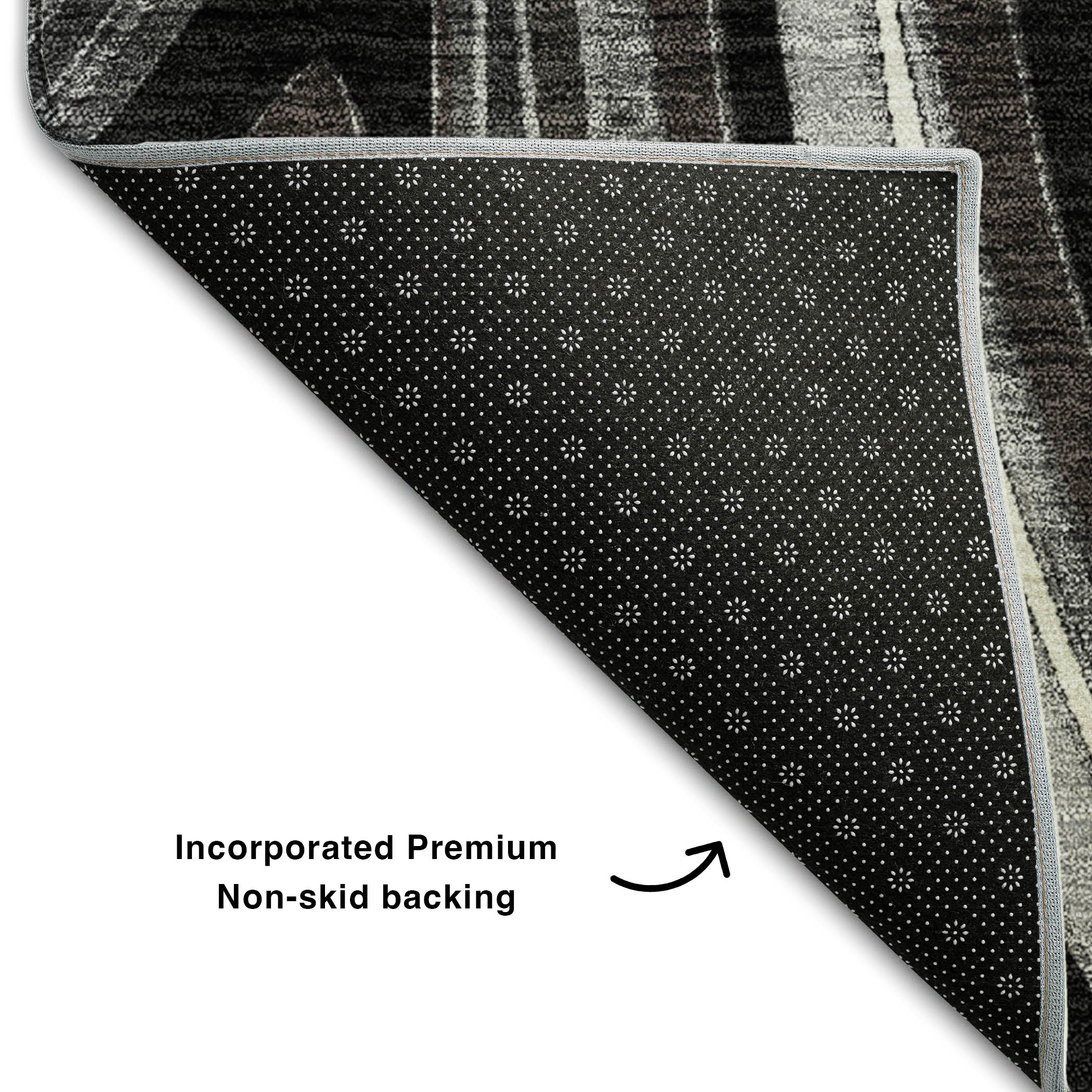 Zanzibar Machine Washable Transitional Black Rug 1'8" x 2'6" #shape_Rectangle