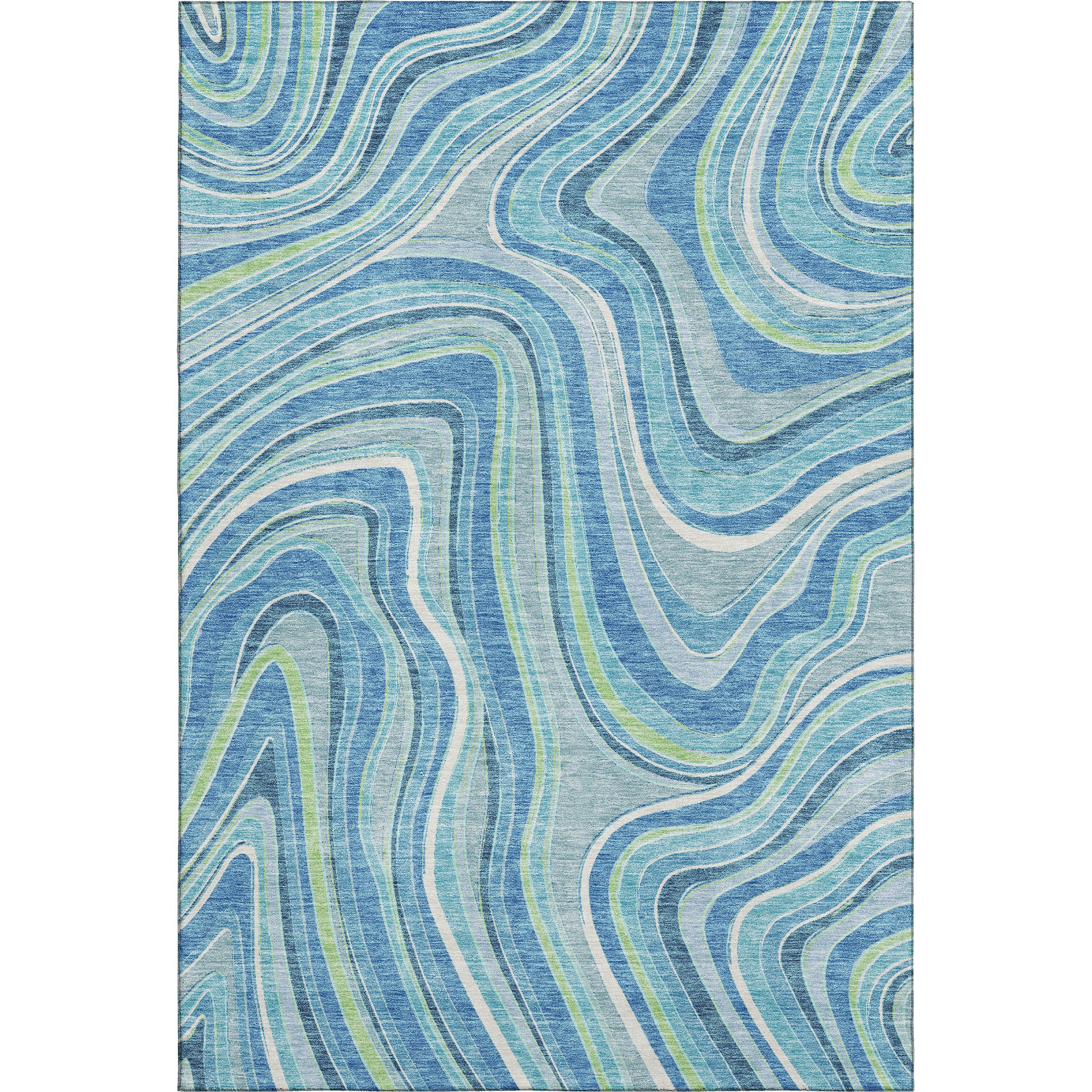 Zanzibar Machine Washable Transitional Blue Rug 2'6" x 3'10" #shape_Rectangle