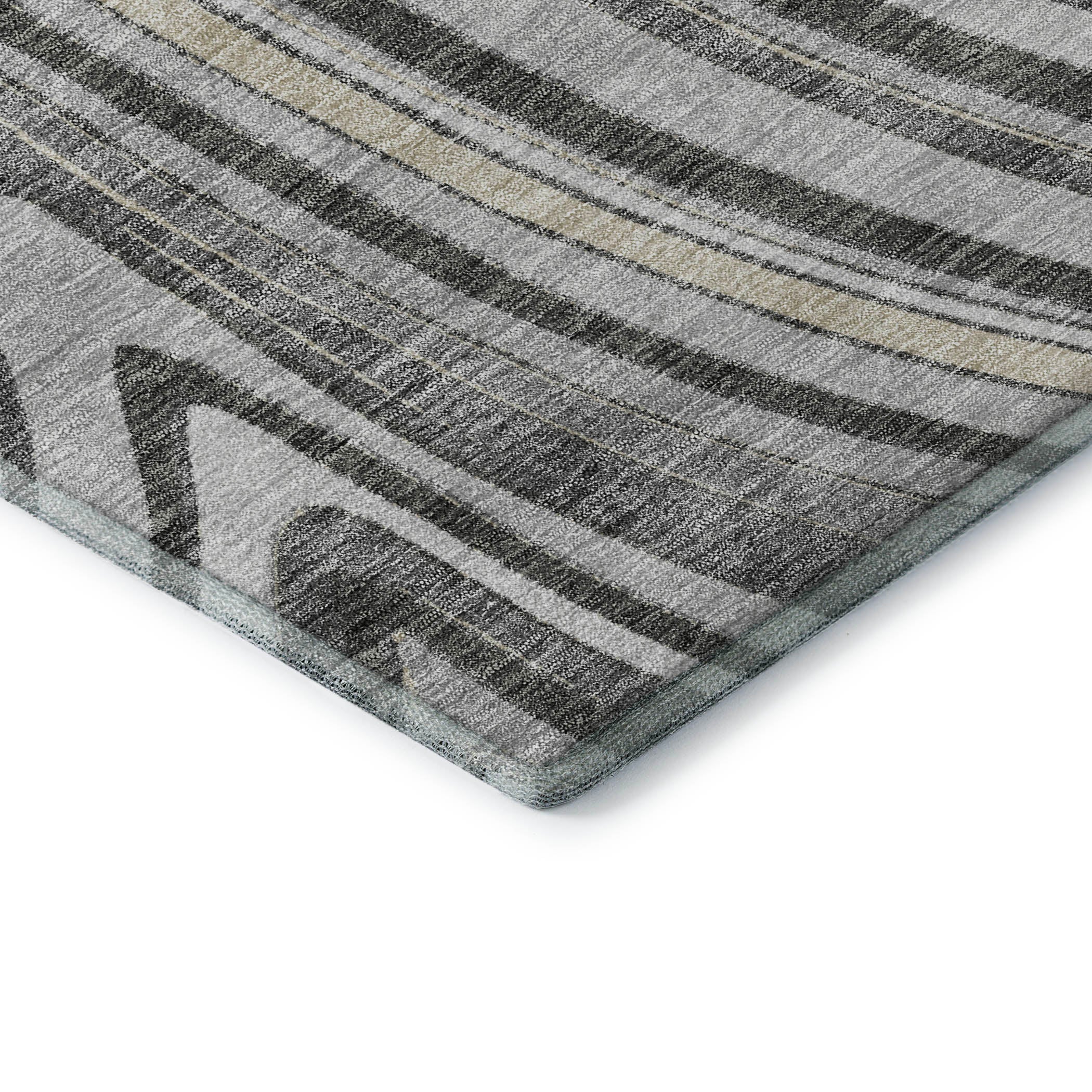 Zanzibar Machine Washable Transitional Gray Rug 1'8" x 2'6" #shape_Rectangle