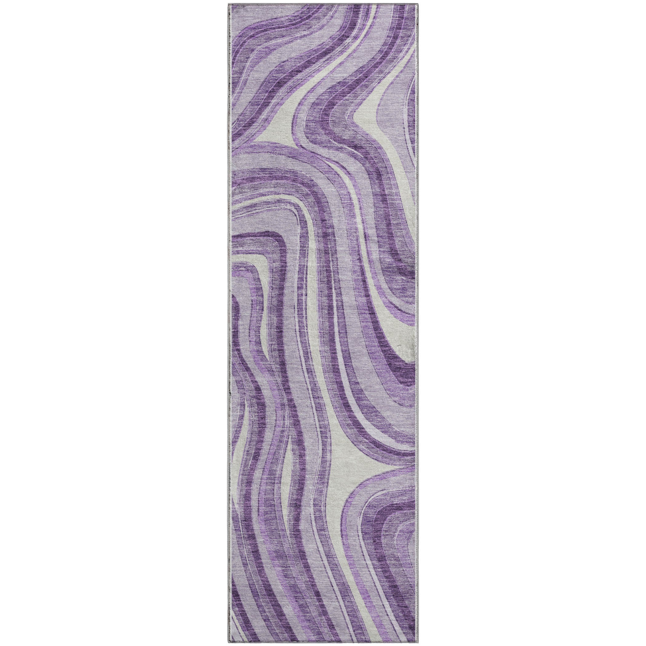 Zanzibar Machine Washable Transitional Lavender Purple Rug 2'3" x 7'6" #shape_Runner