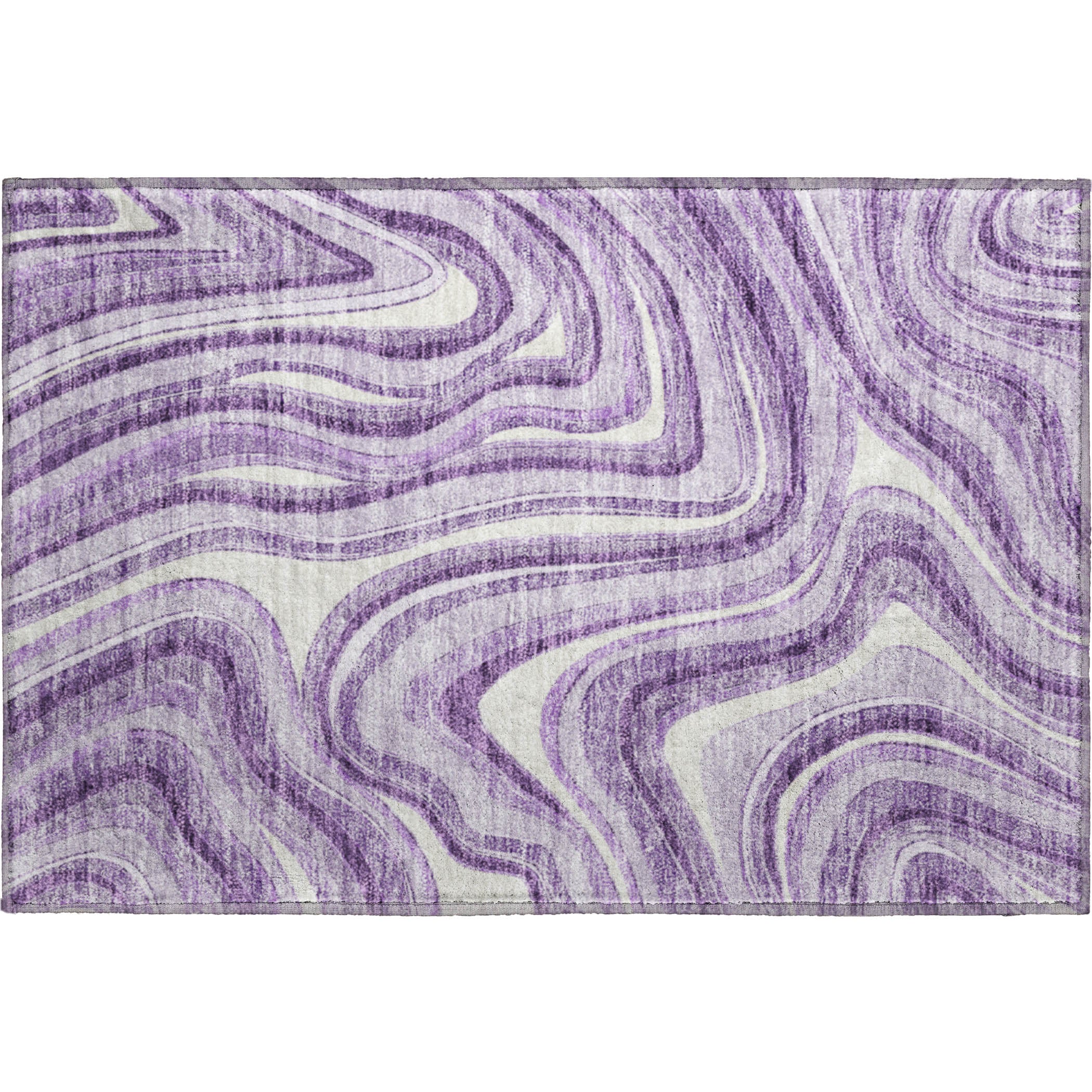 Zanzibar Machine Washable Transitional Lavender Purple Rug 1'8" x 2'6" #shape_Rectangle