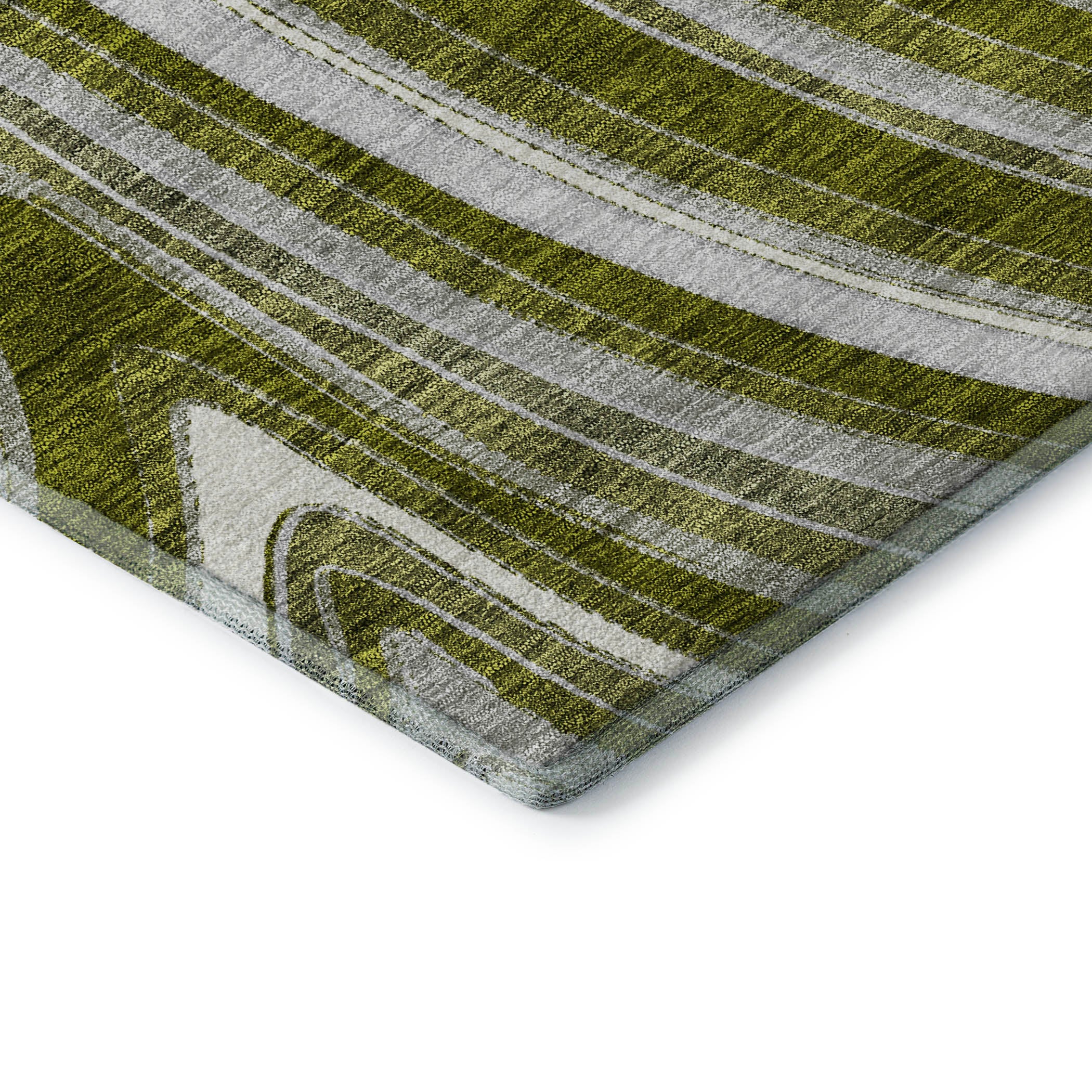 Zanzibar Machine Washable Transitional Olive Green Rug 1'8" x 2'6" #shape_Rectangle